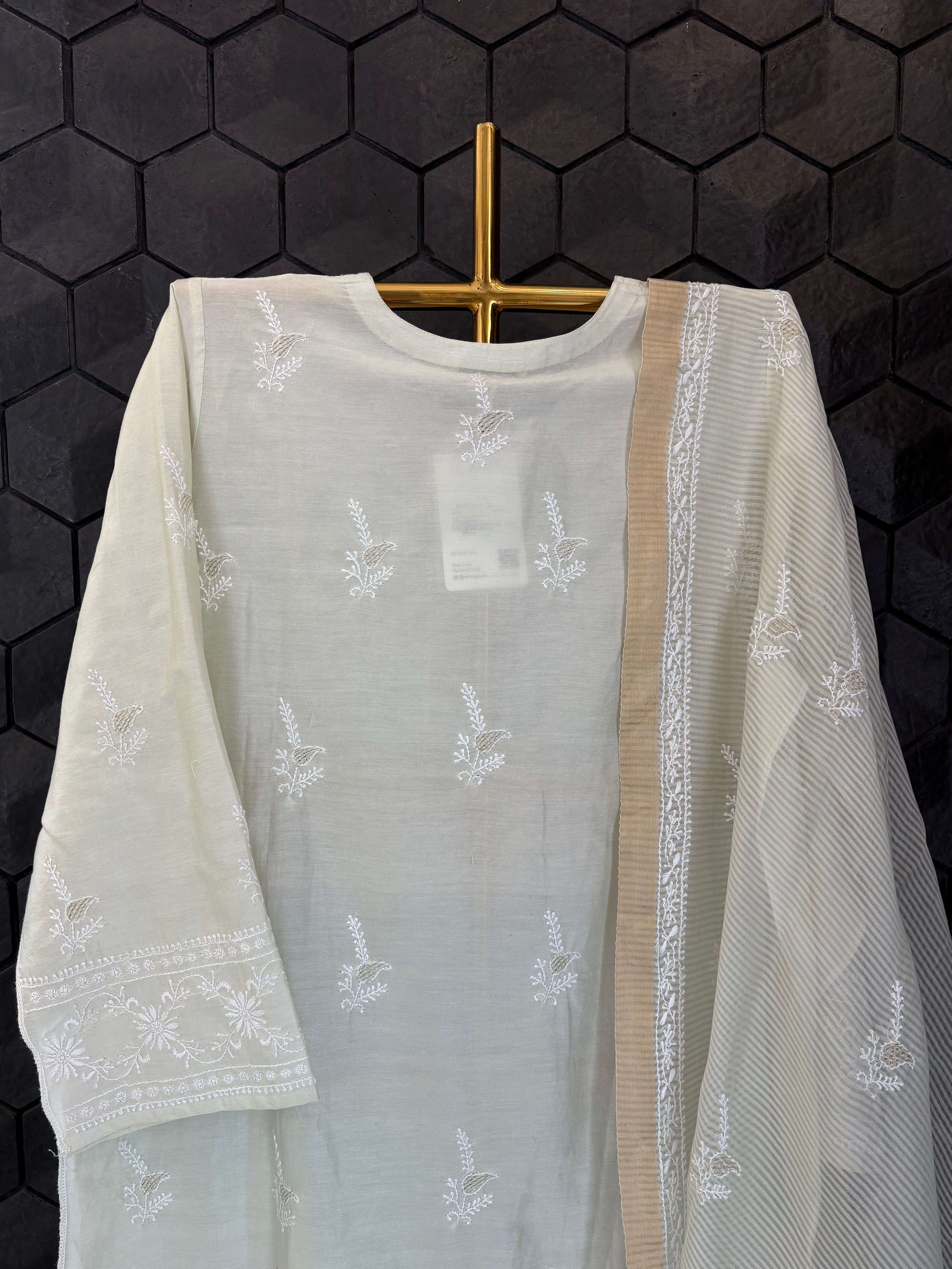 See Green Chanderi Kurta Set