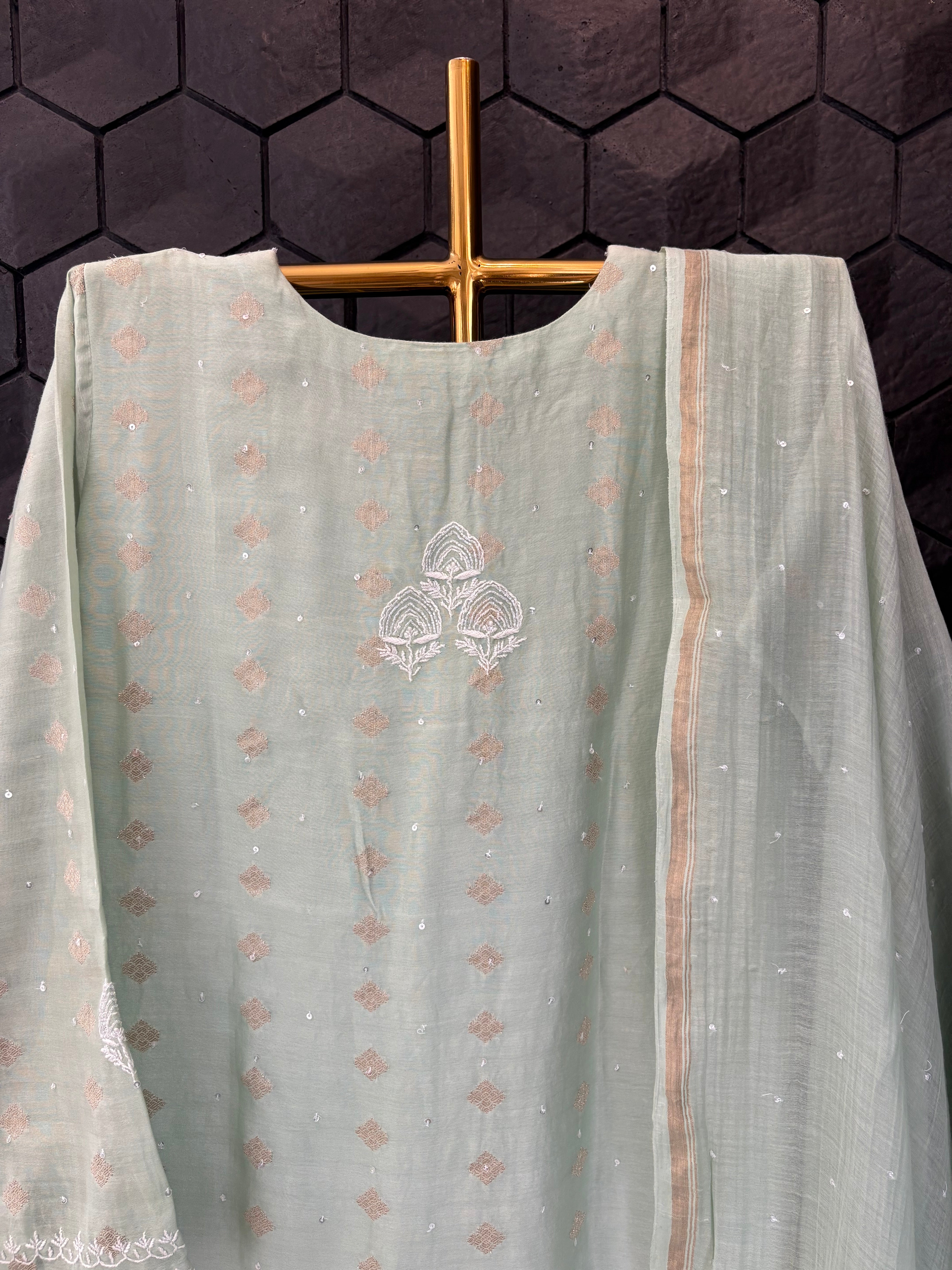 Sea Green Chikankari Suit Set
