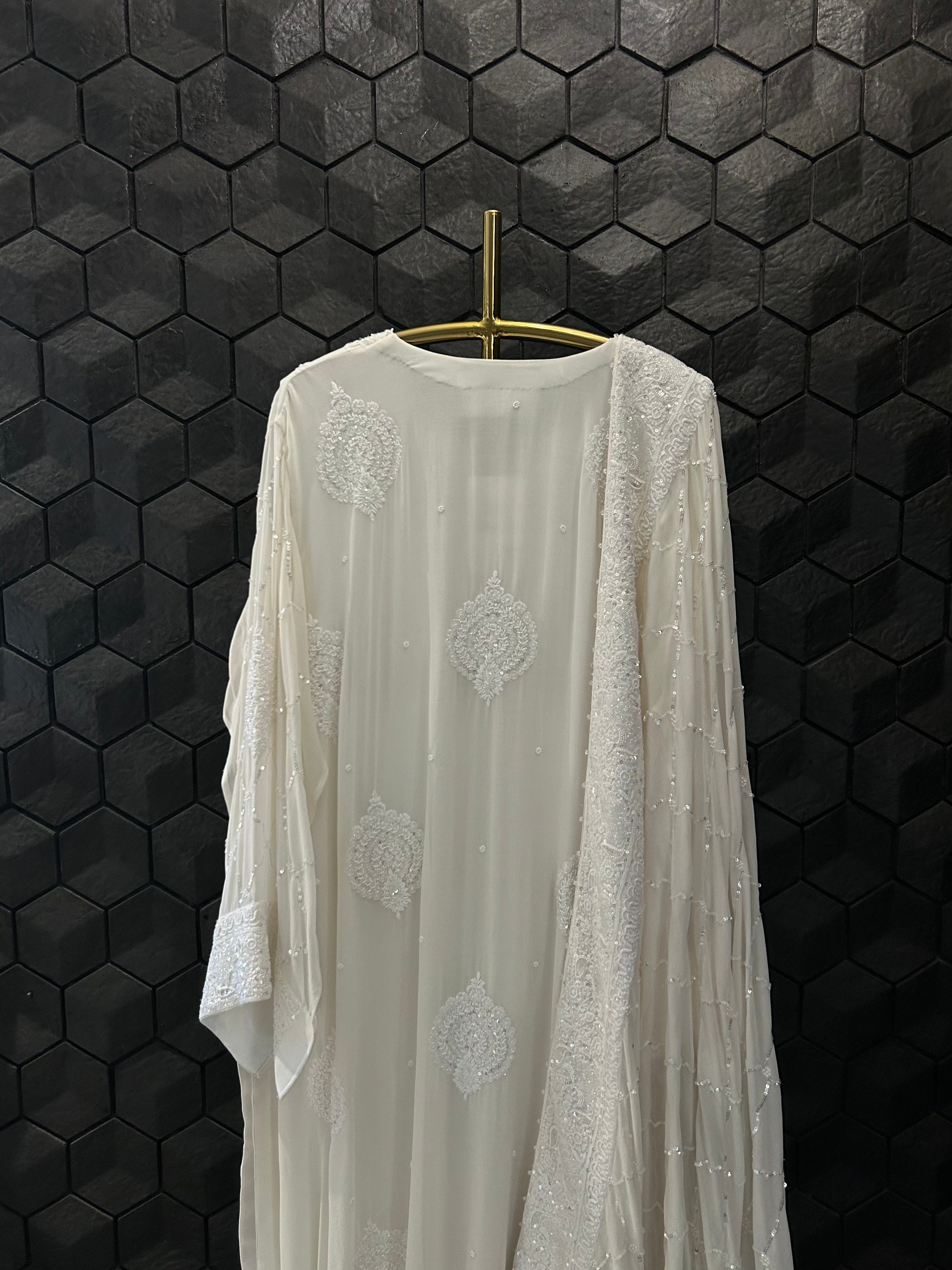 White Georgette Chikankari Kurta Set
