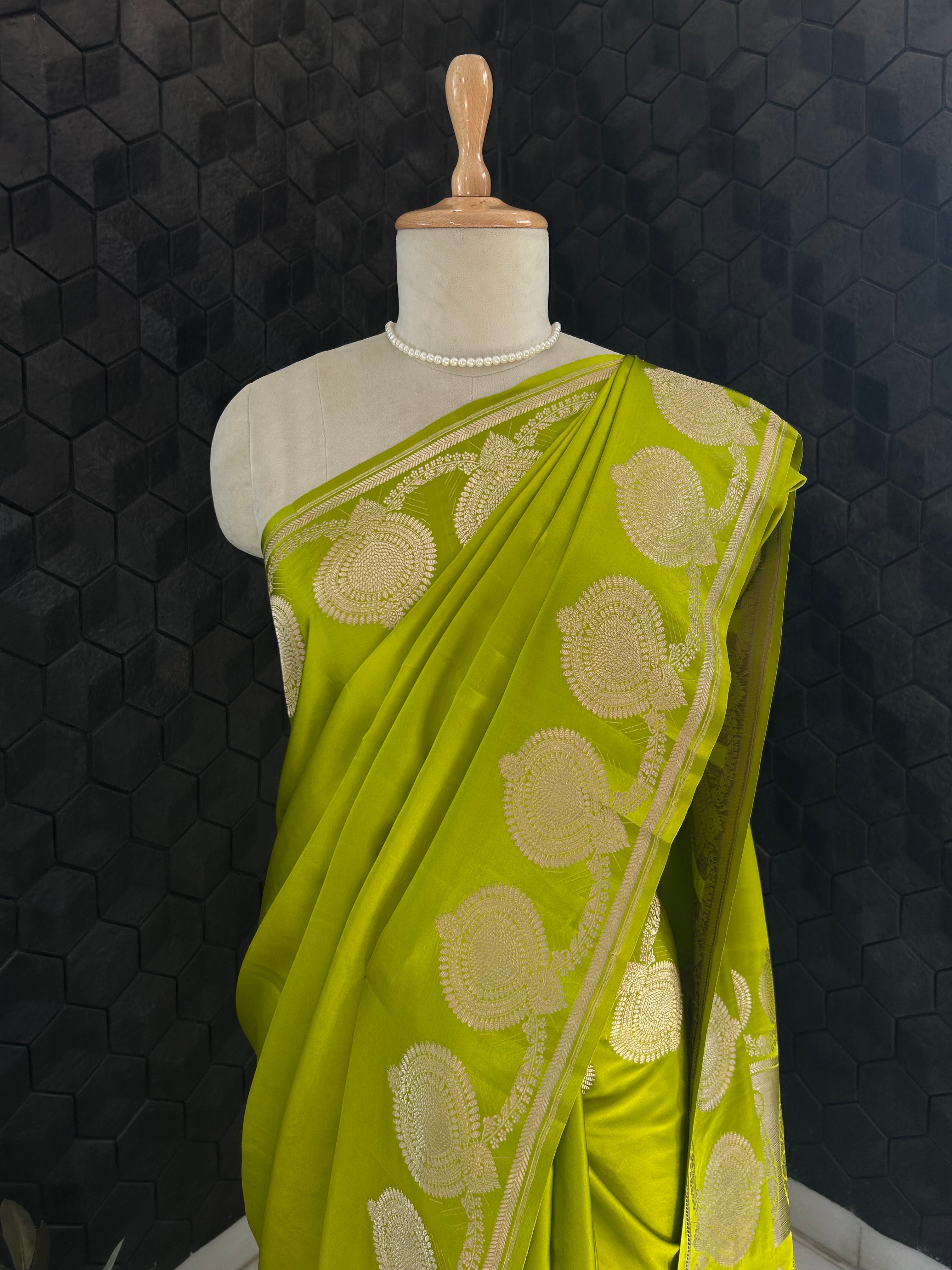 Lime Green Saree