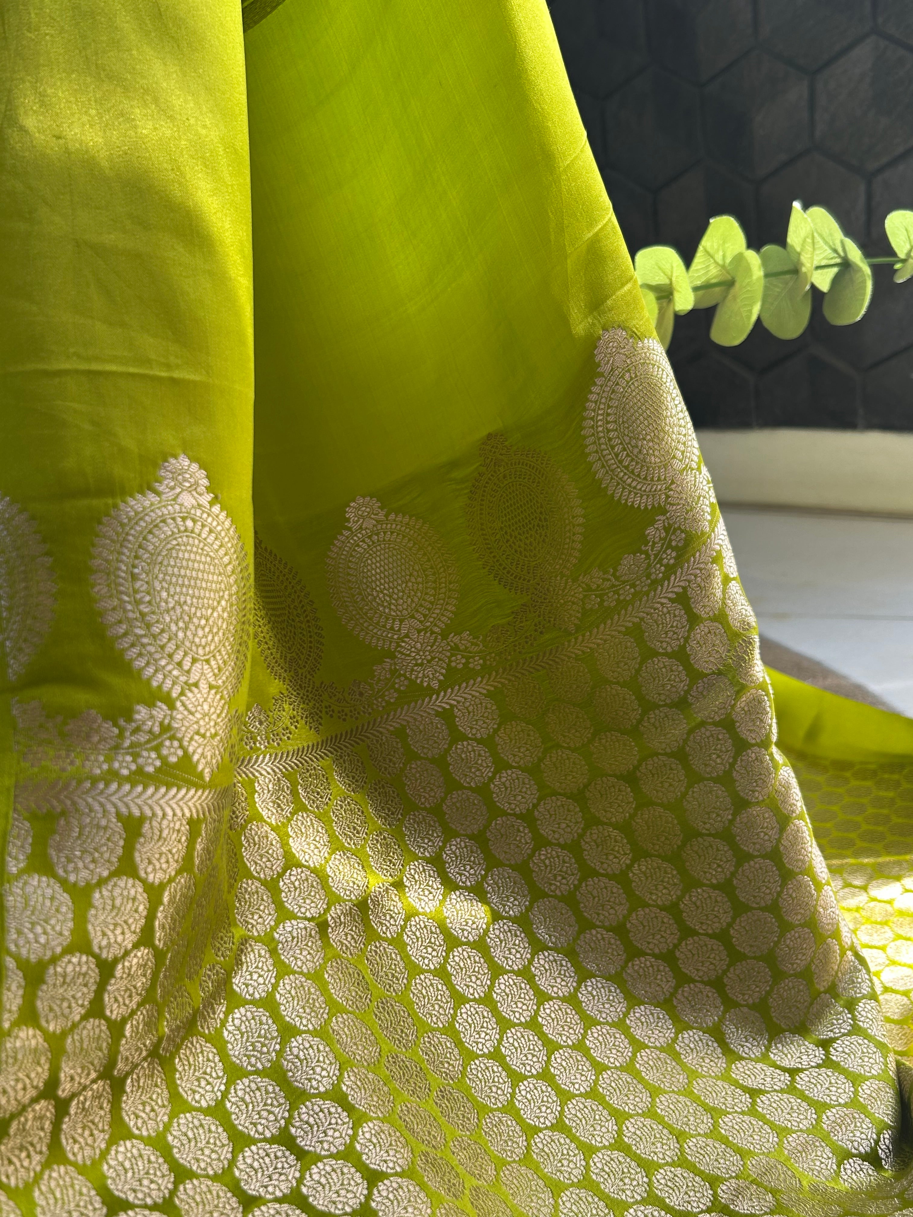 Lime Green Saree