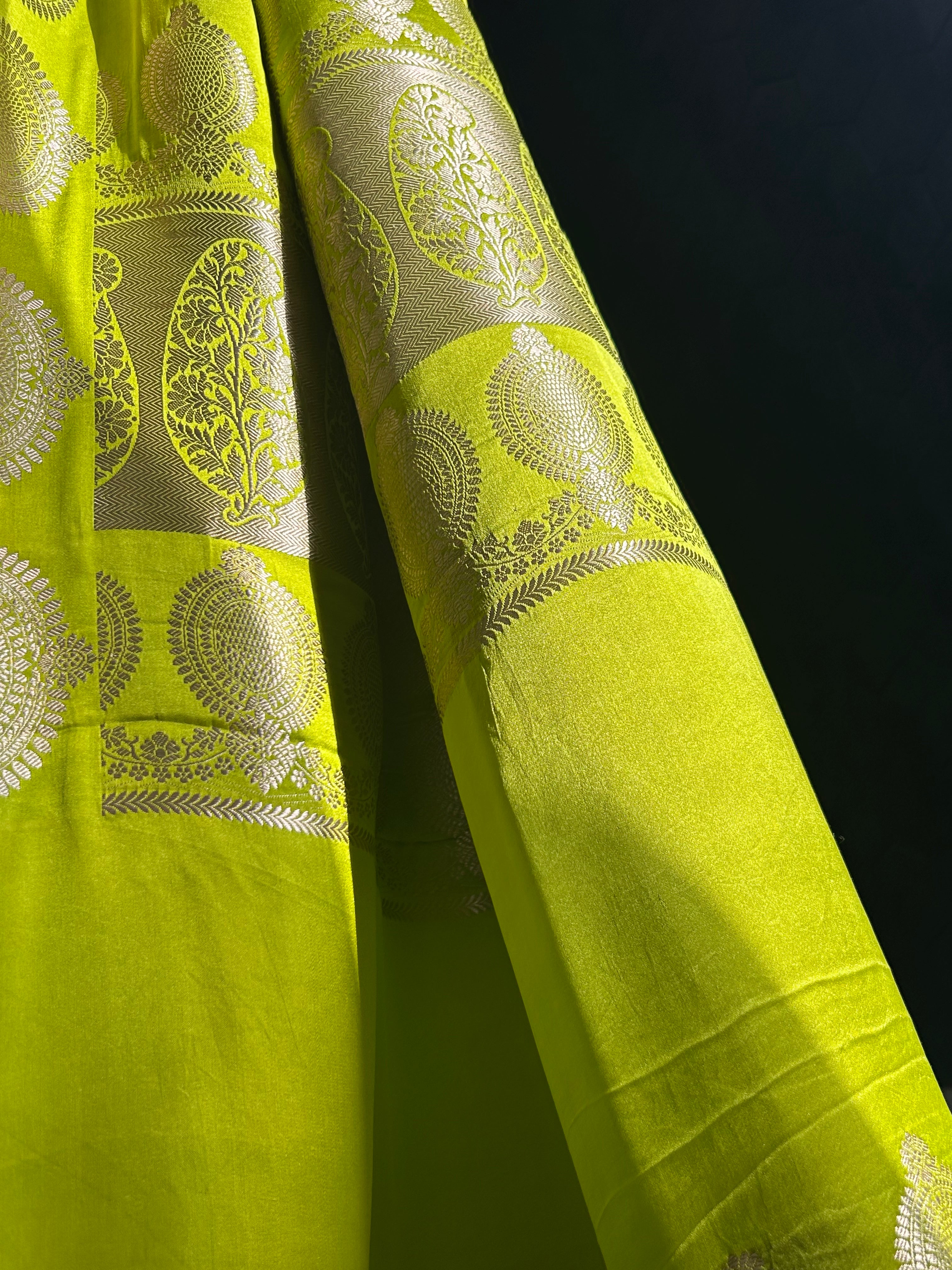 Lime Green Saree