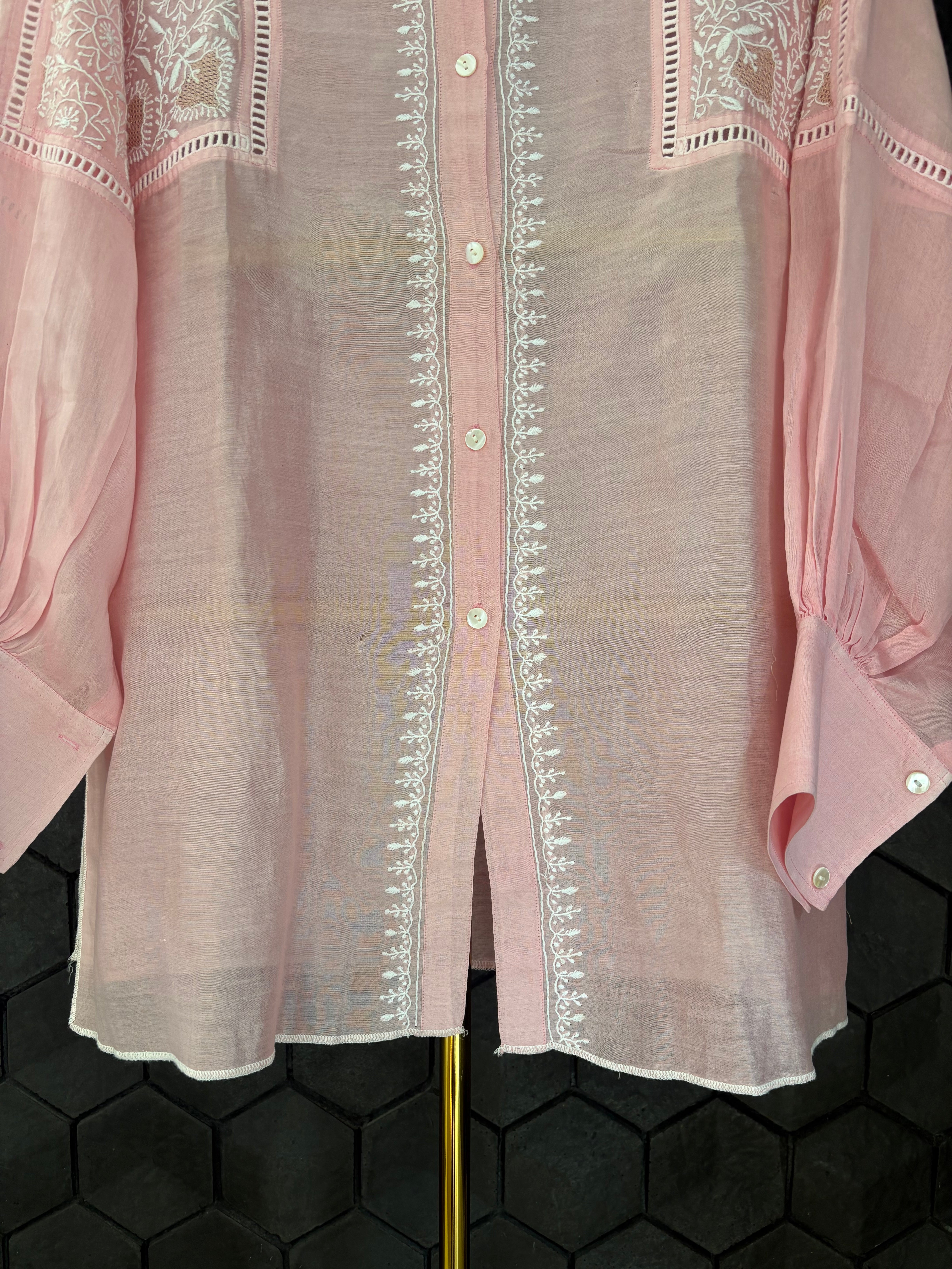 Pink Chikankari Shirt
