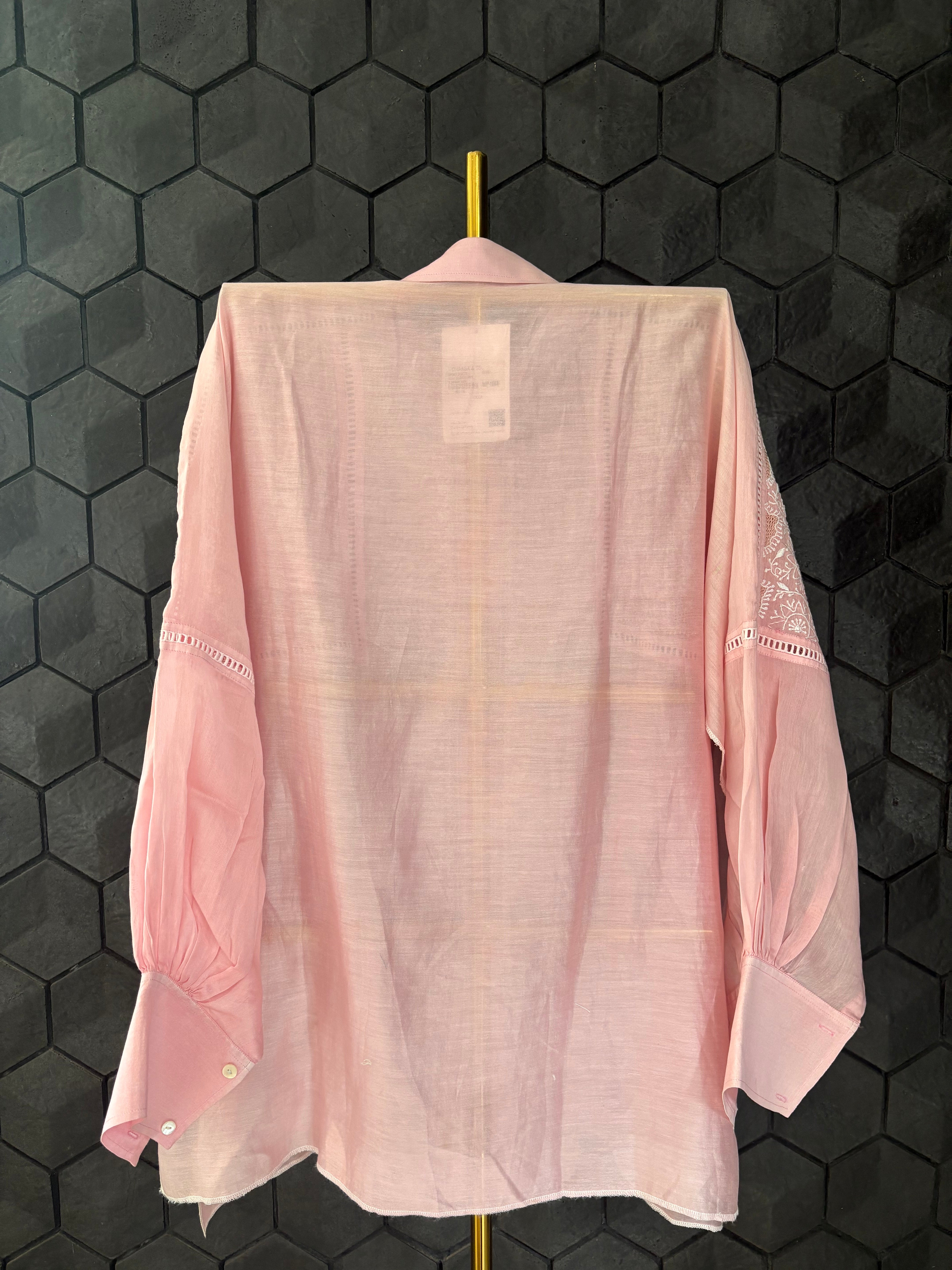 Pink Chikankari Shirt