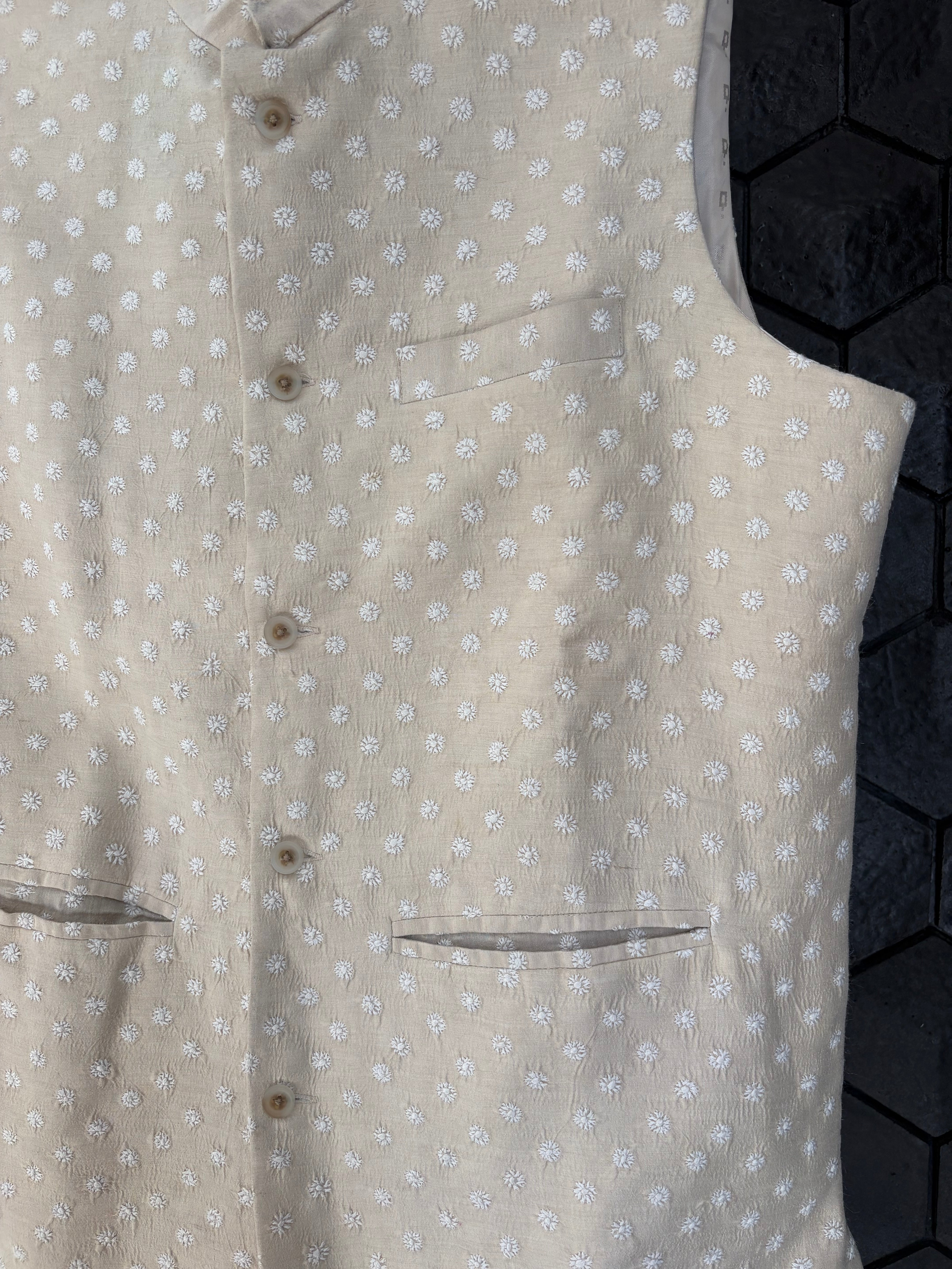 Mens moonga silk chikankari Sadri / Waistcoat