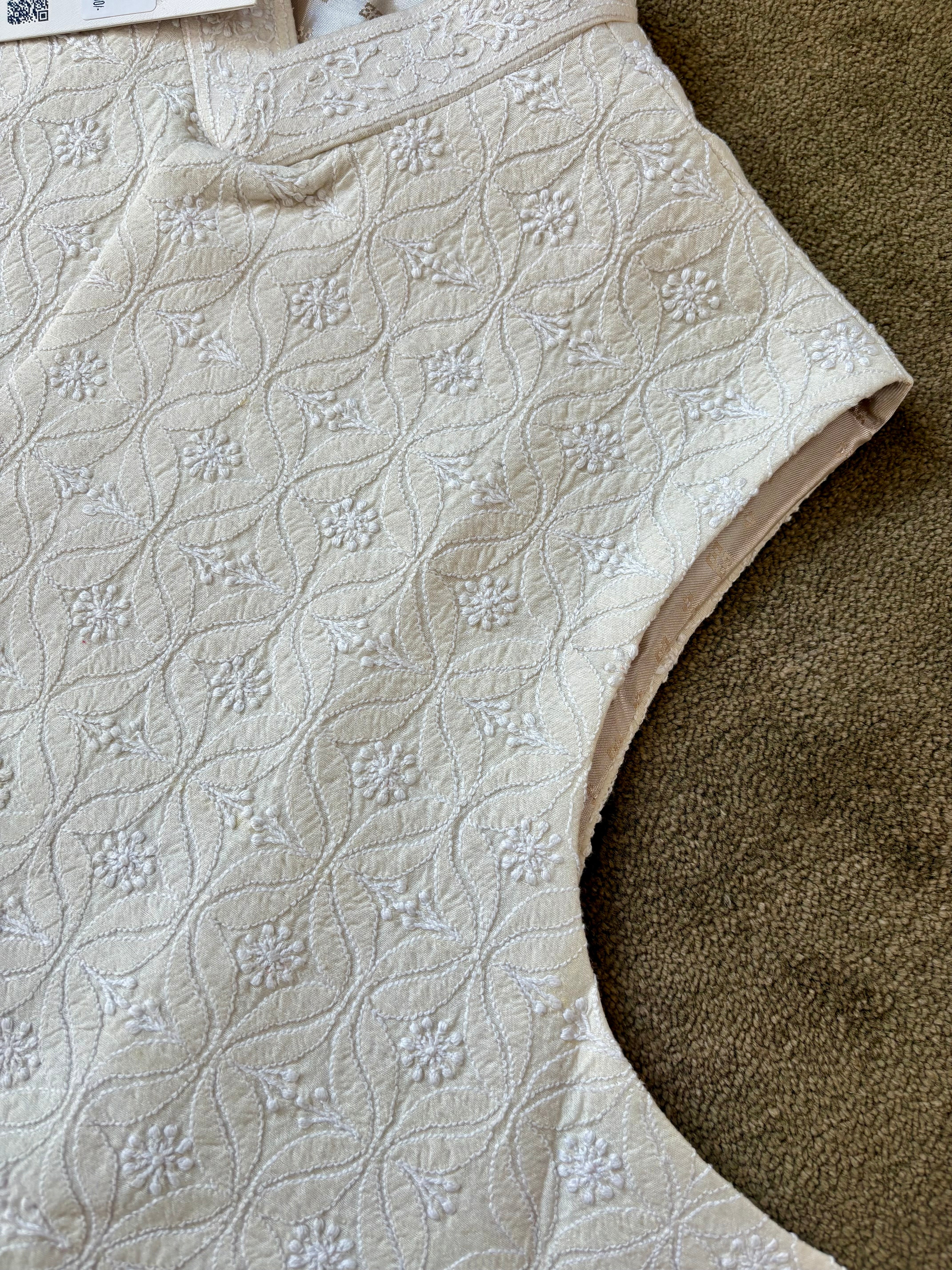 Mens Chanderi chikankari sadri / waistcoat