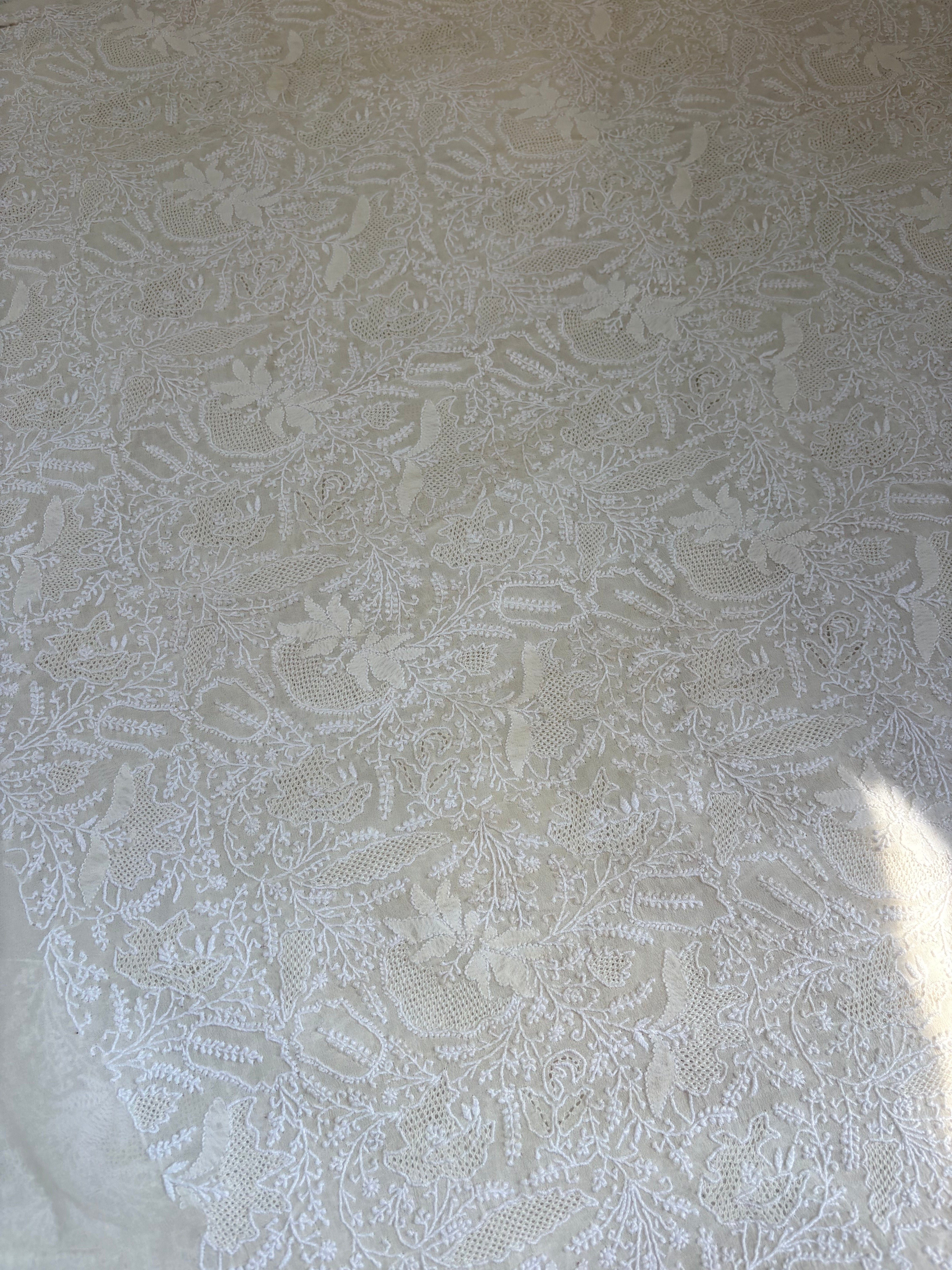 Ivory Georgette Chikankari Kurta Set