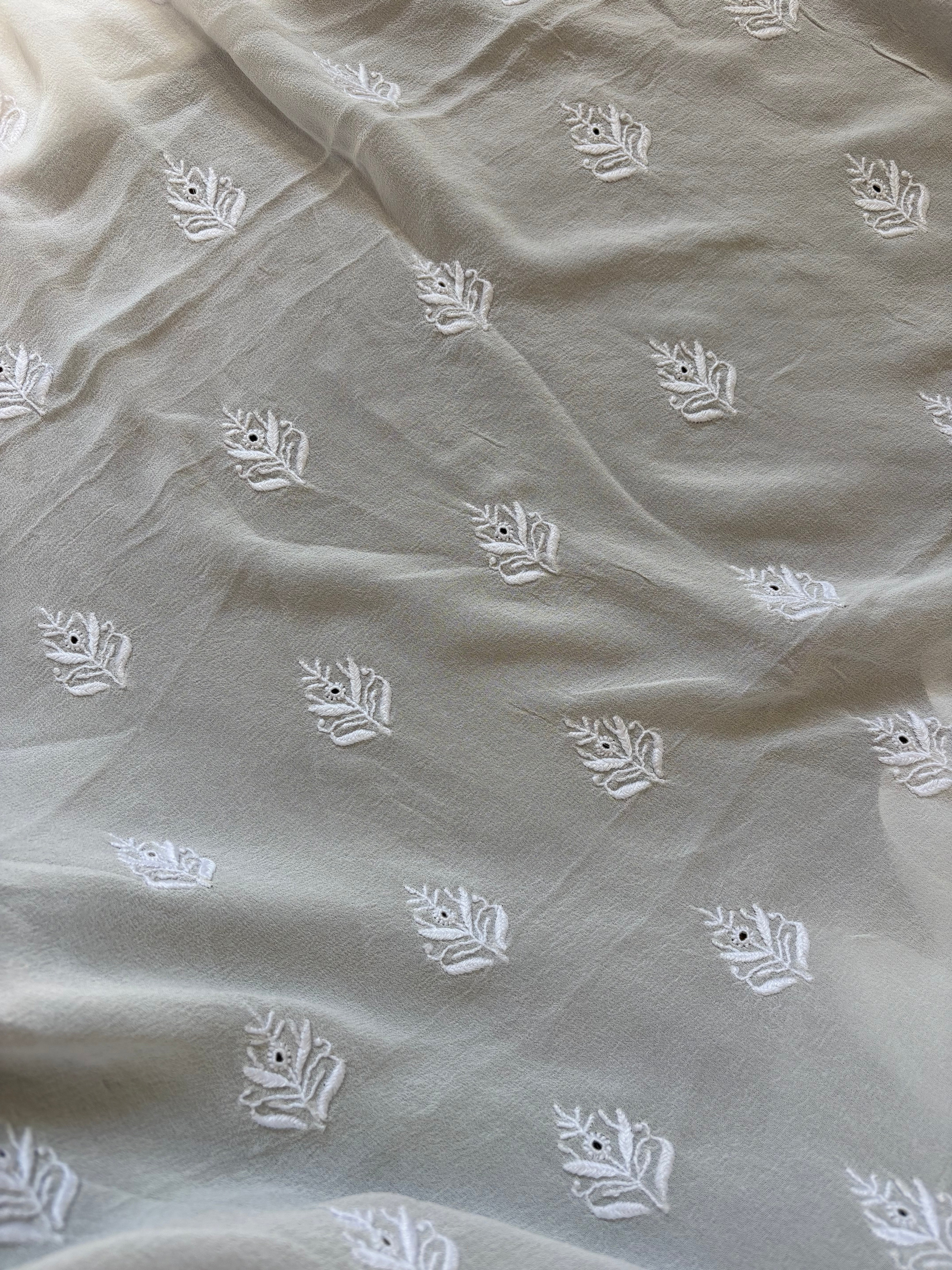 White Georgette Chikankari Kurta