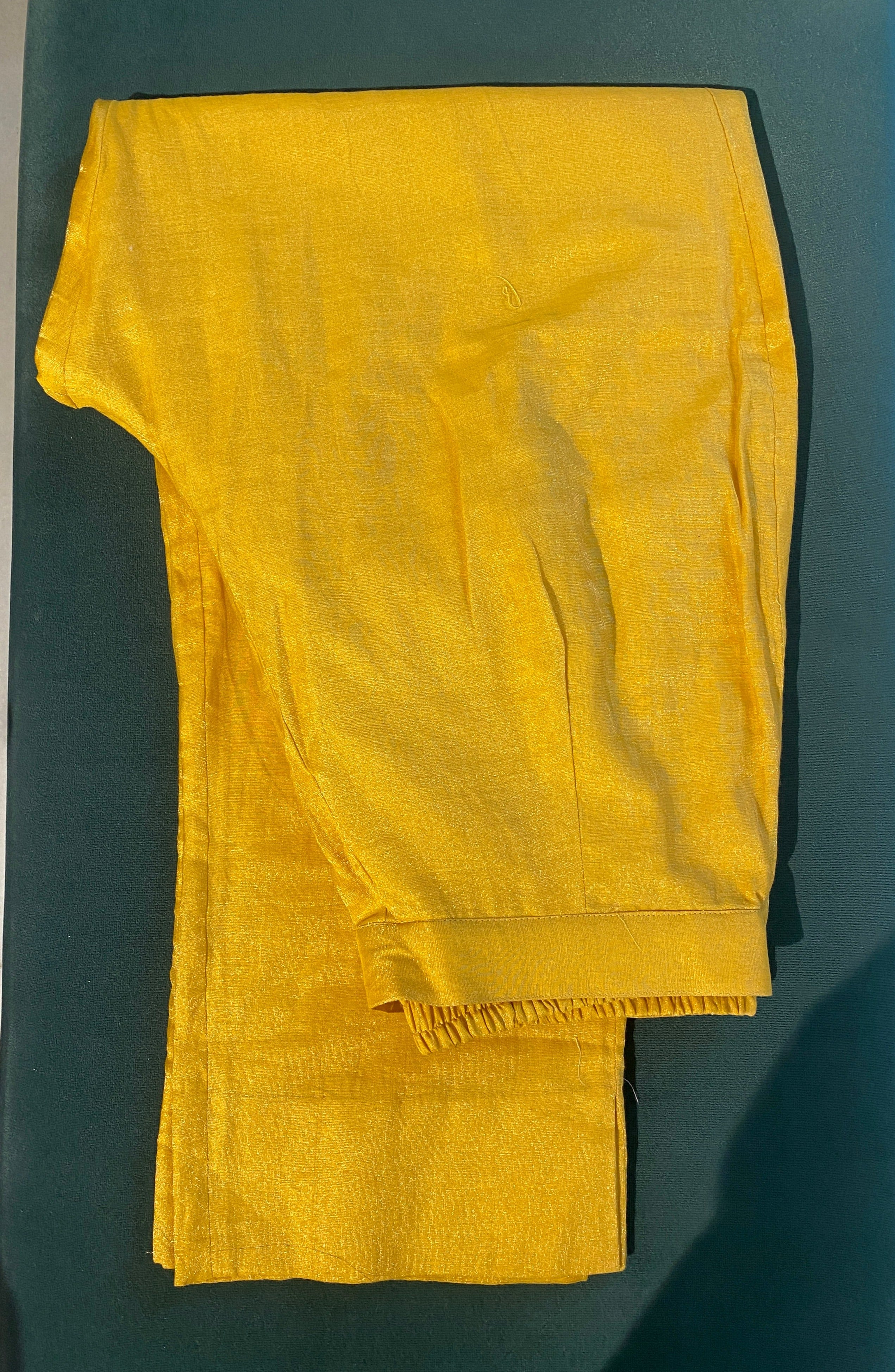 Yellow Tissue Kalidar Kurta Set