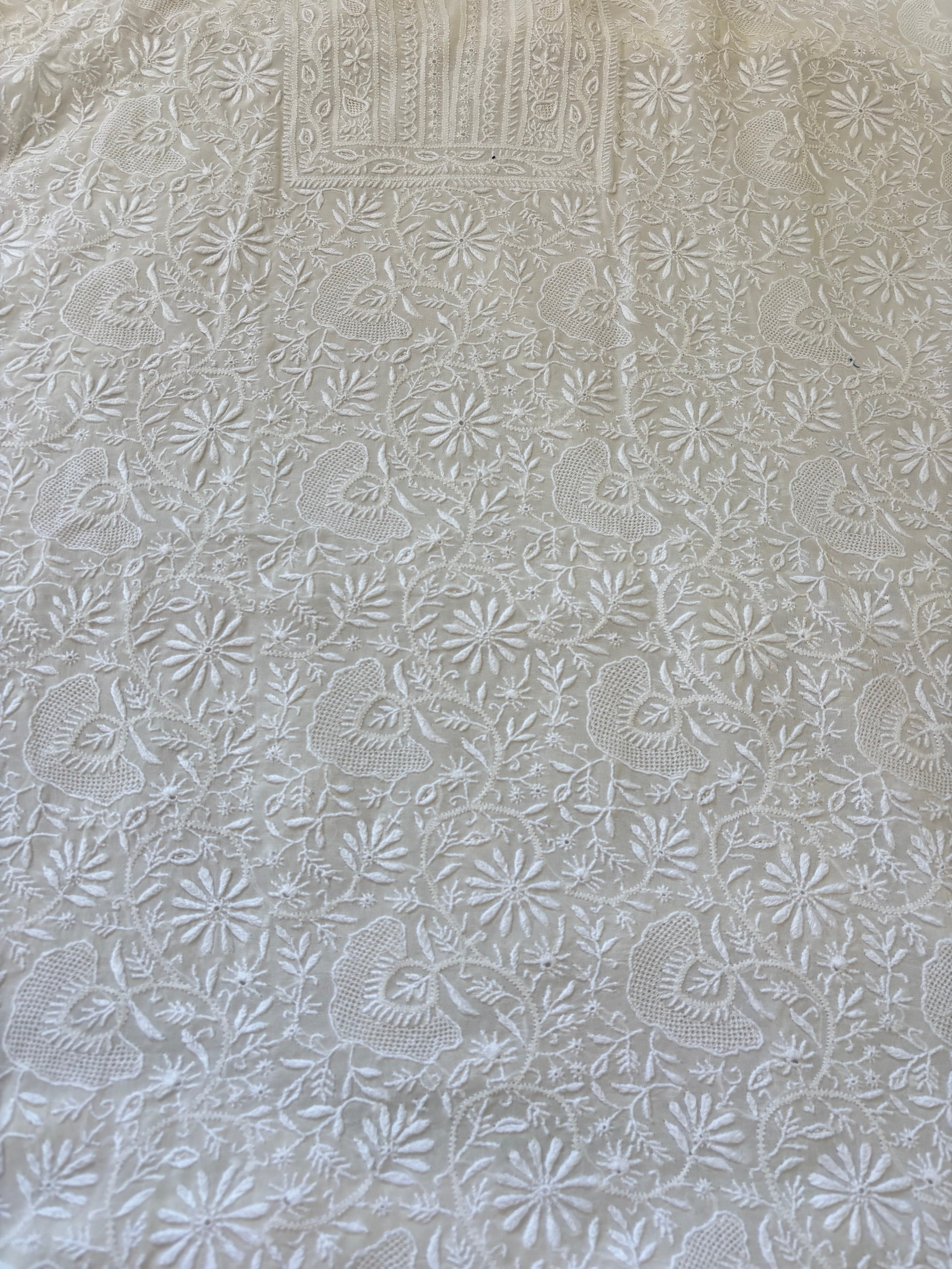 White Georgette Chikankari Kurta Set
