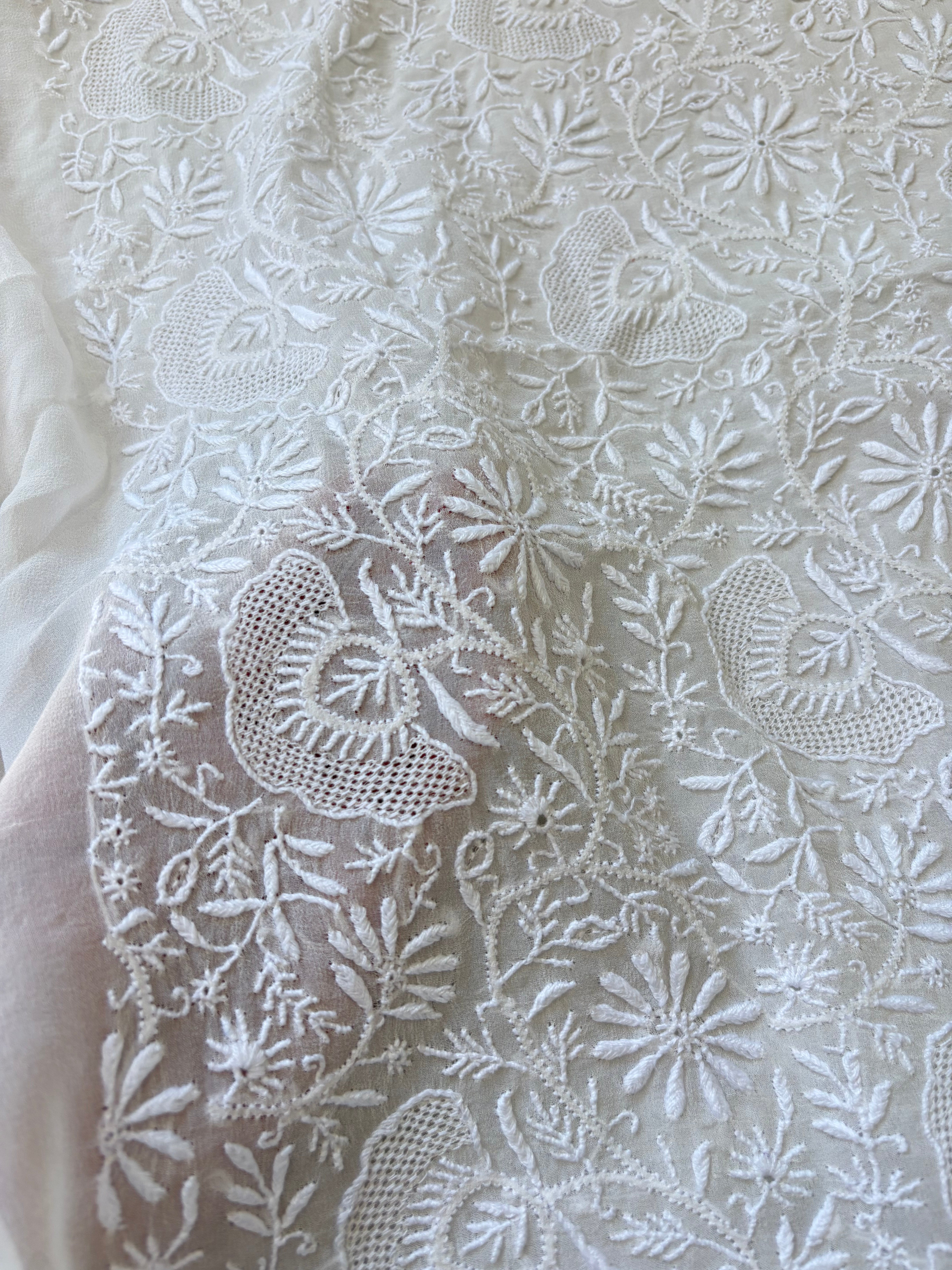 White Georgette Chikankari Kurta Set