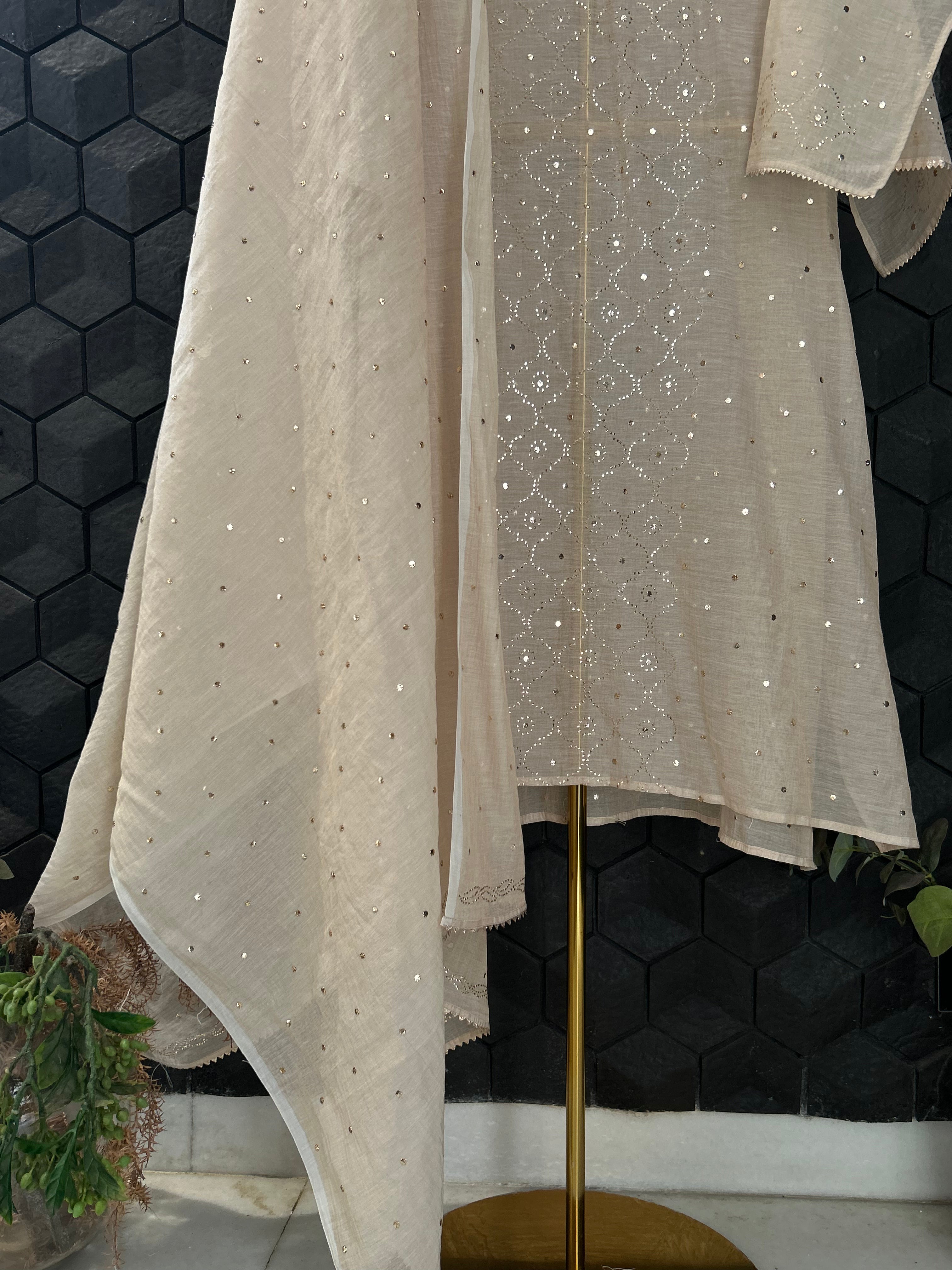 Golden Tissue Mukaish Kurta Set