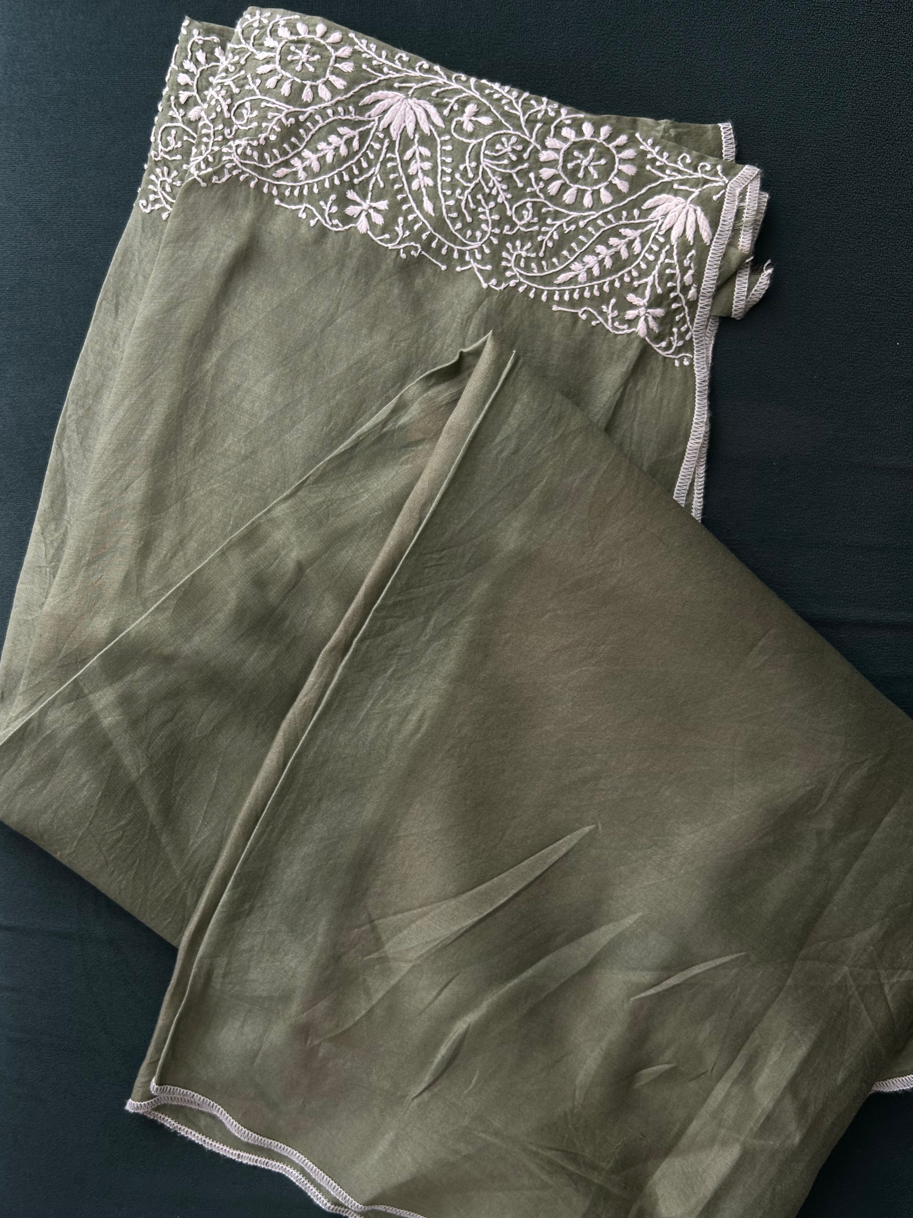 Mint Green Chanderi Chikankari Co-ord sets