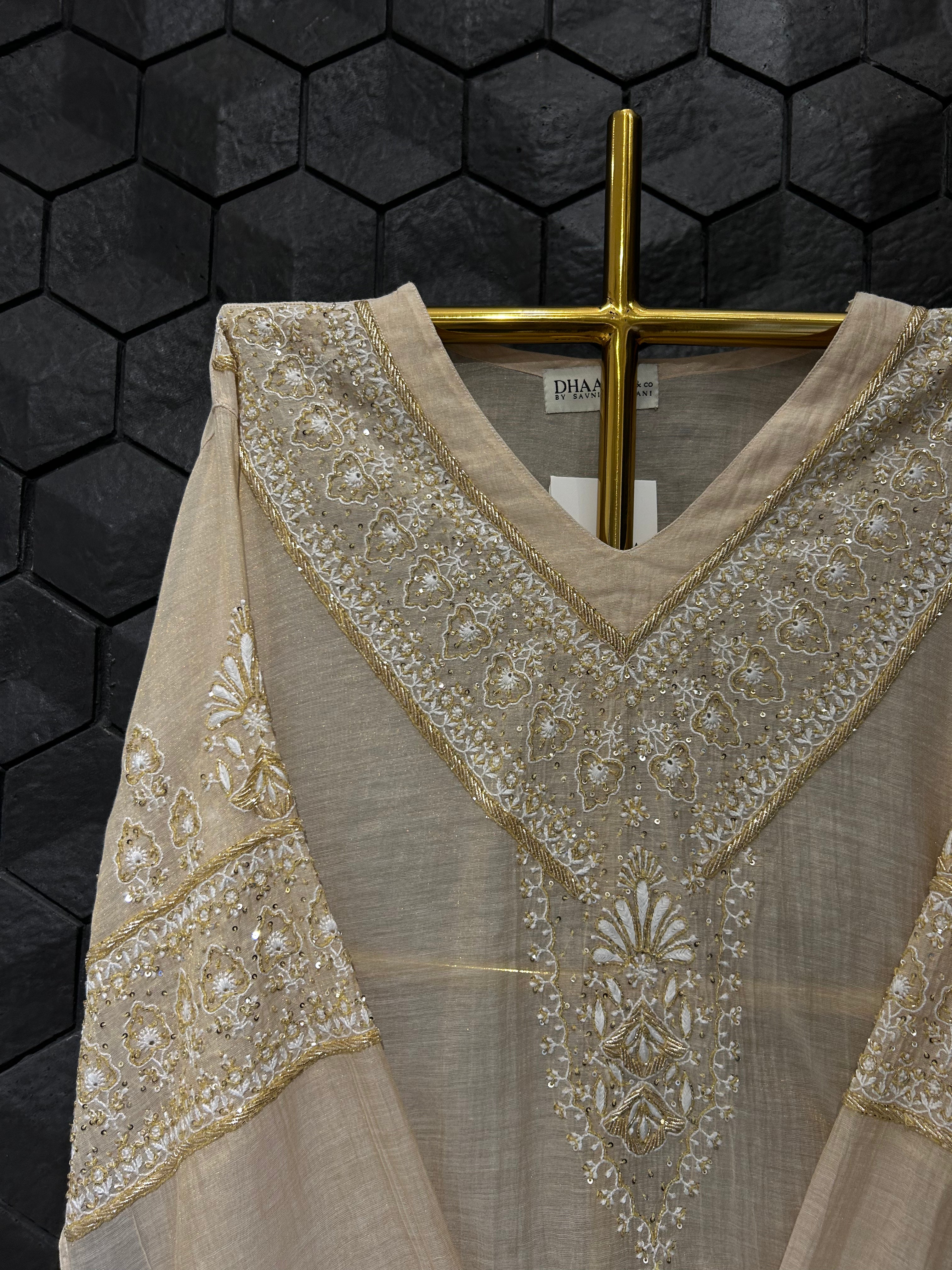 Golden Tissue Chikankari Co-ord sets