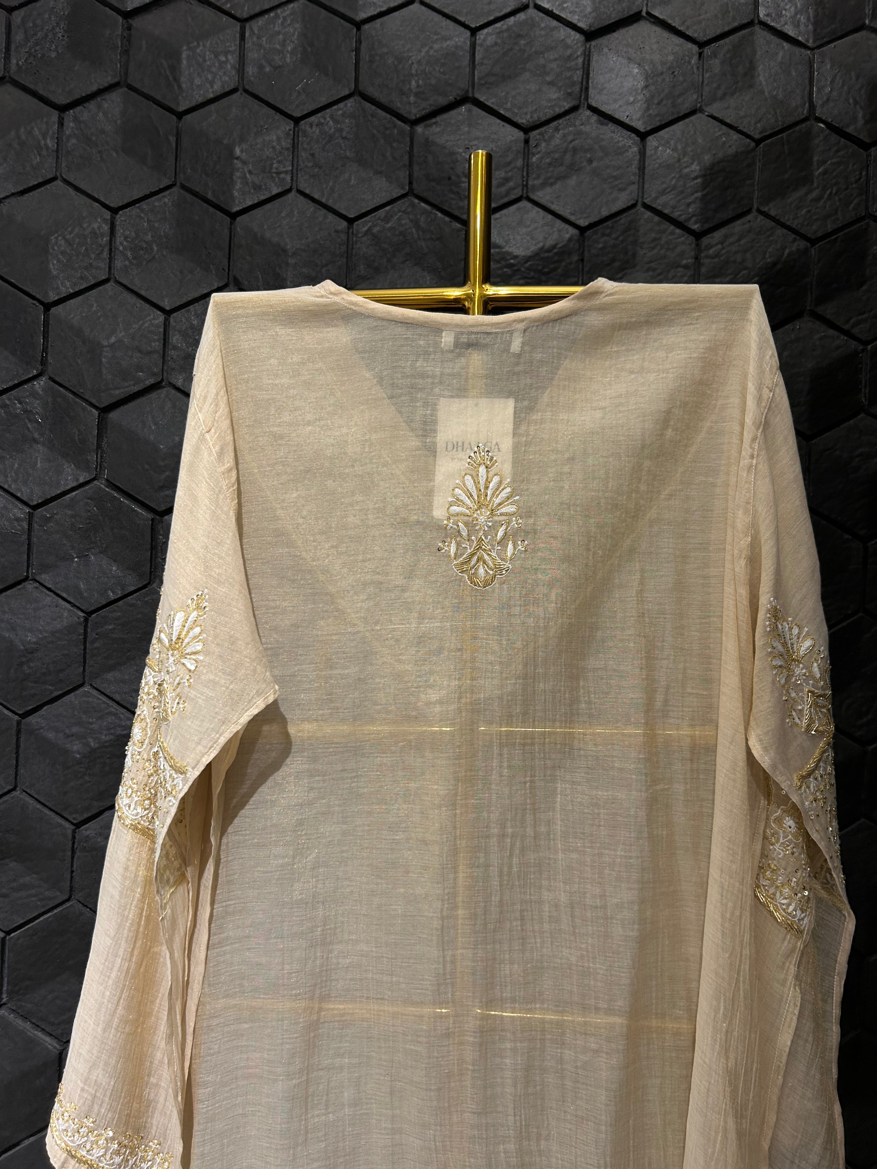 Golden Tissue Chikankari Co-ord sets