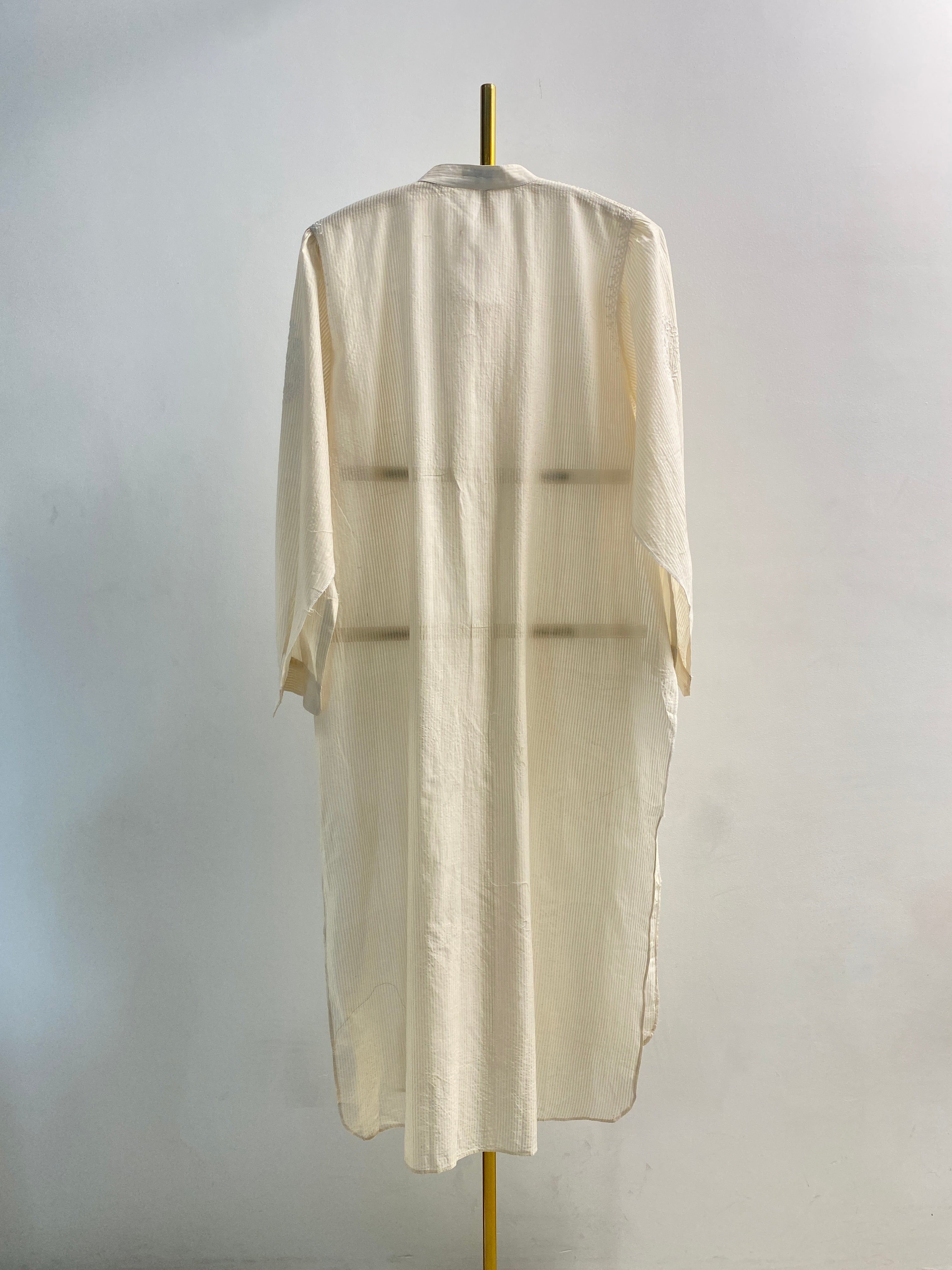 White Chanderi Chikankari Long Kurta