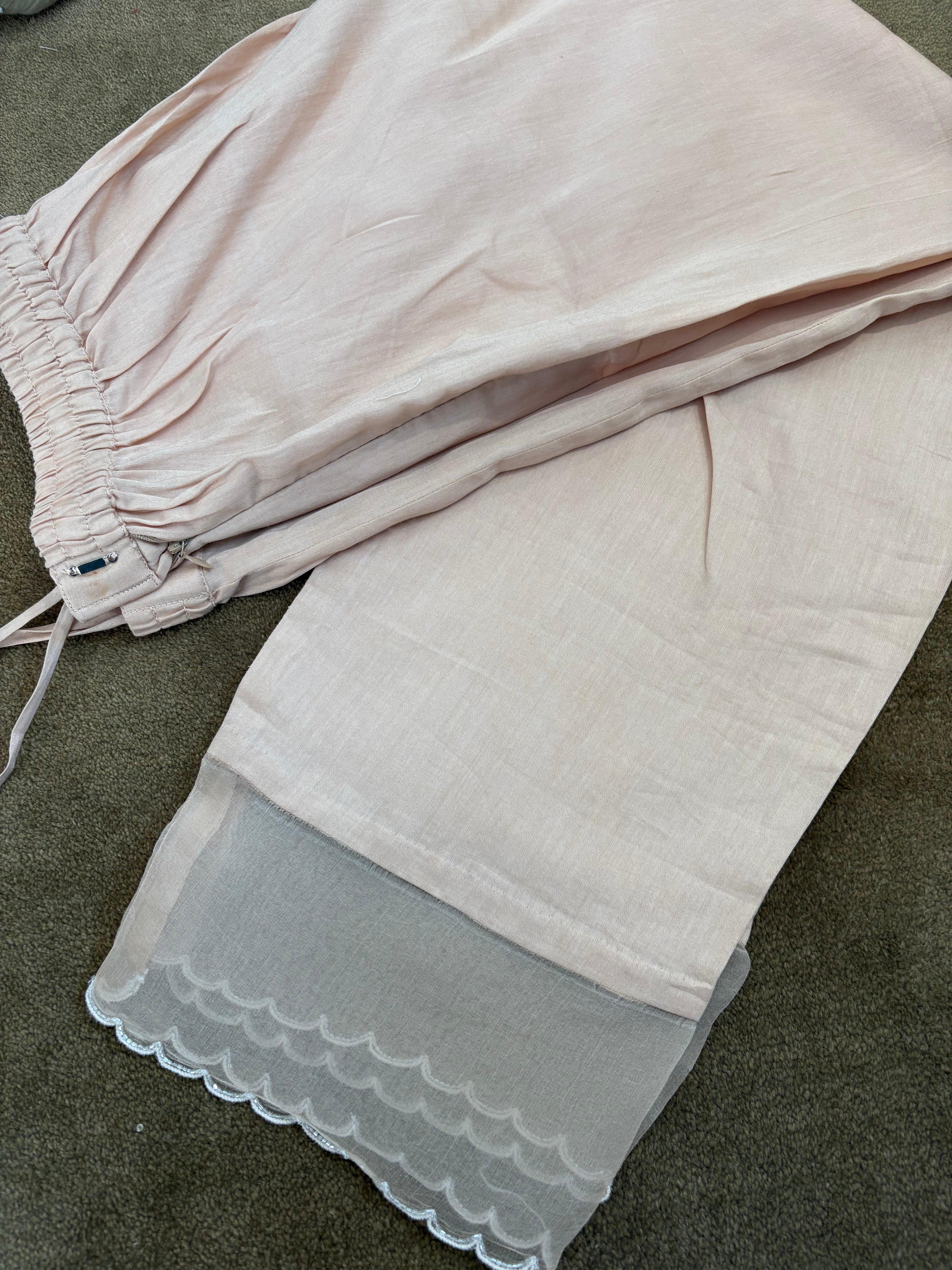 Peach Chikankari Suit Set