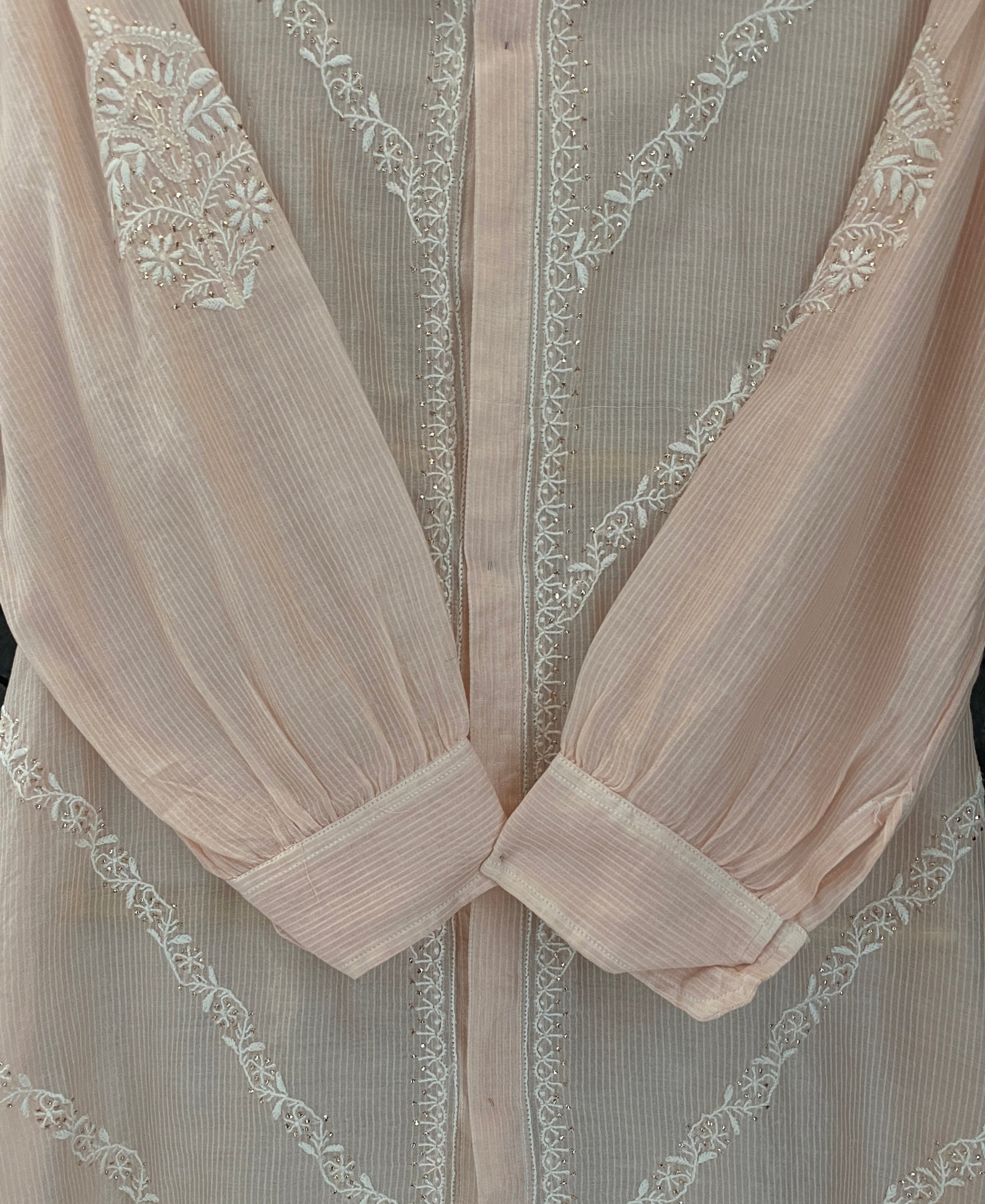 Pink Maheshwari Chikankari Shirt