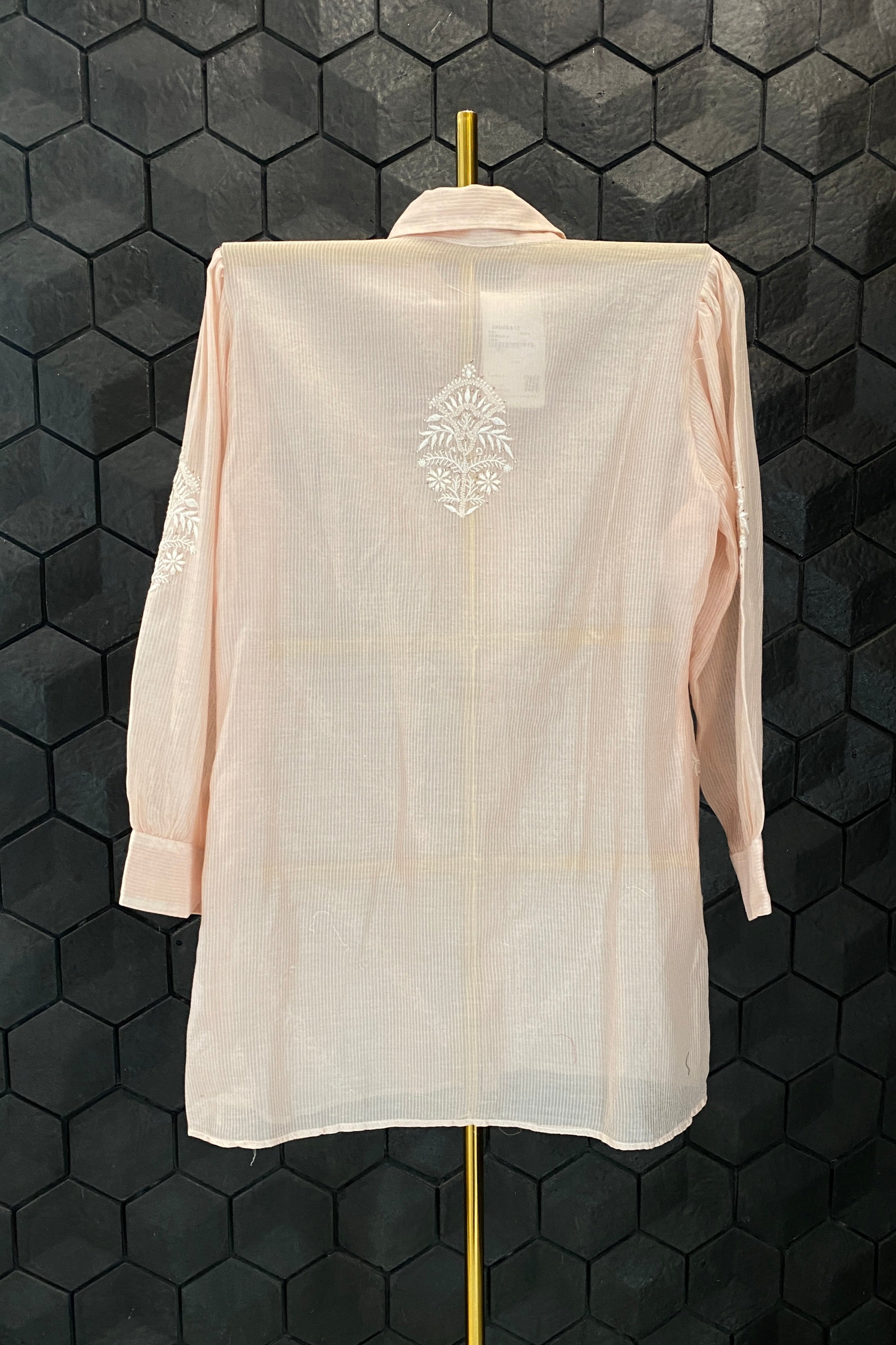 Pink Maheshwari Chikankari Shirt