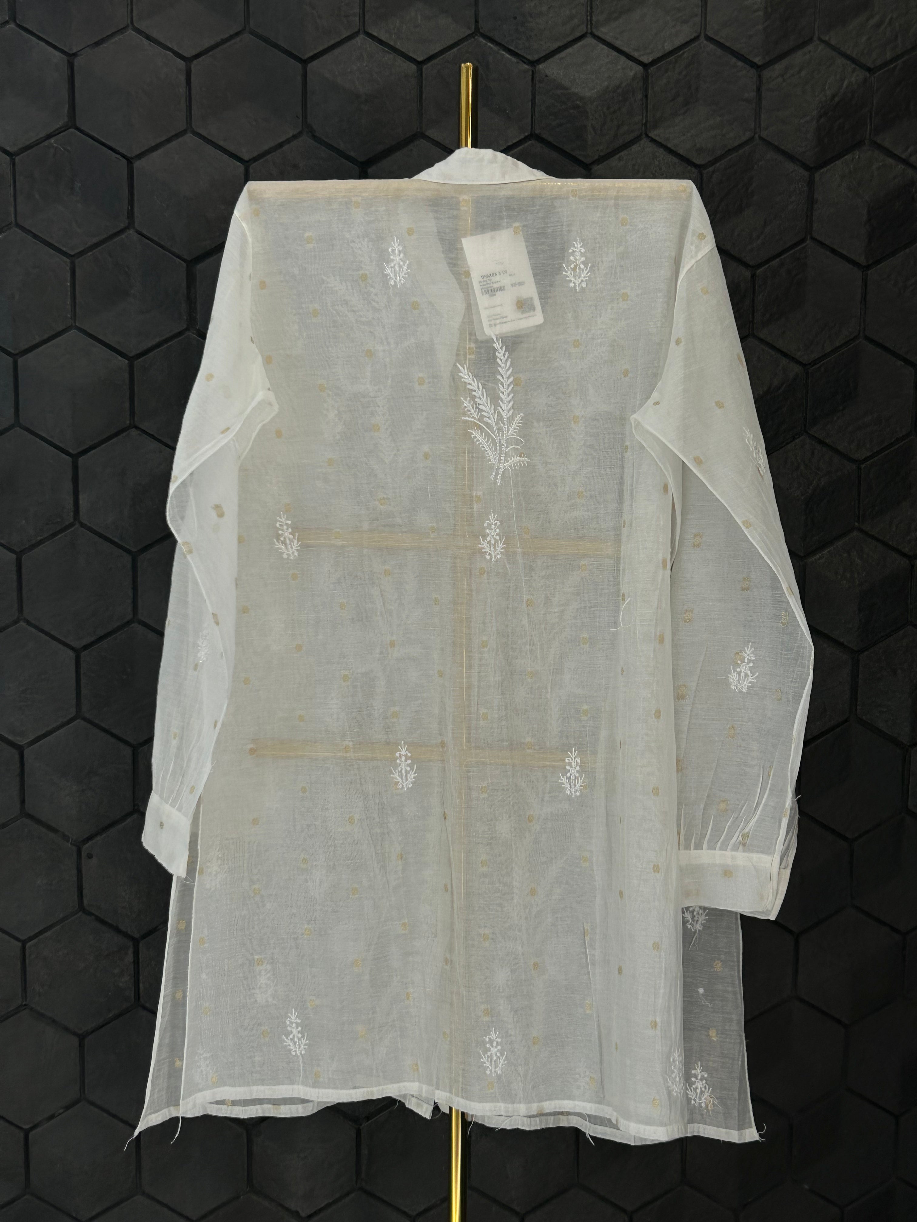Beige Mul Chanderi Chikankari Co-ord sets