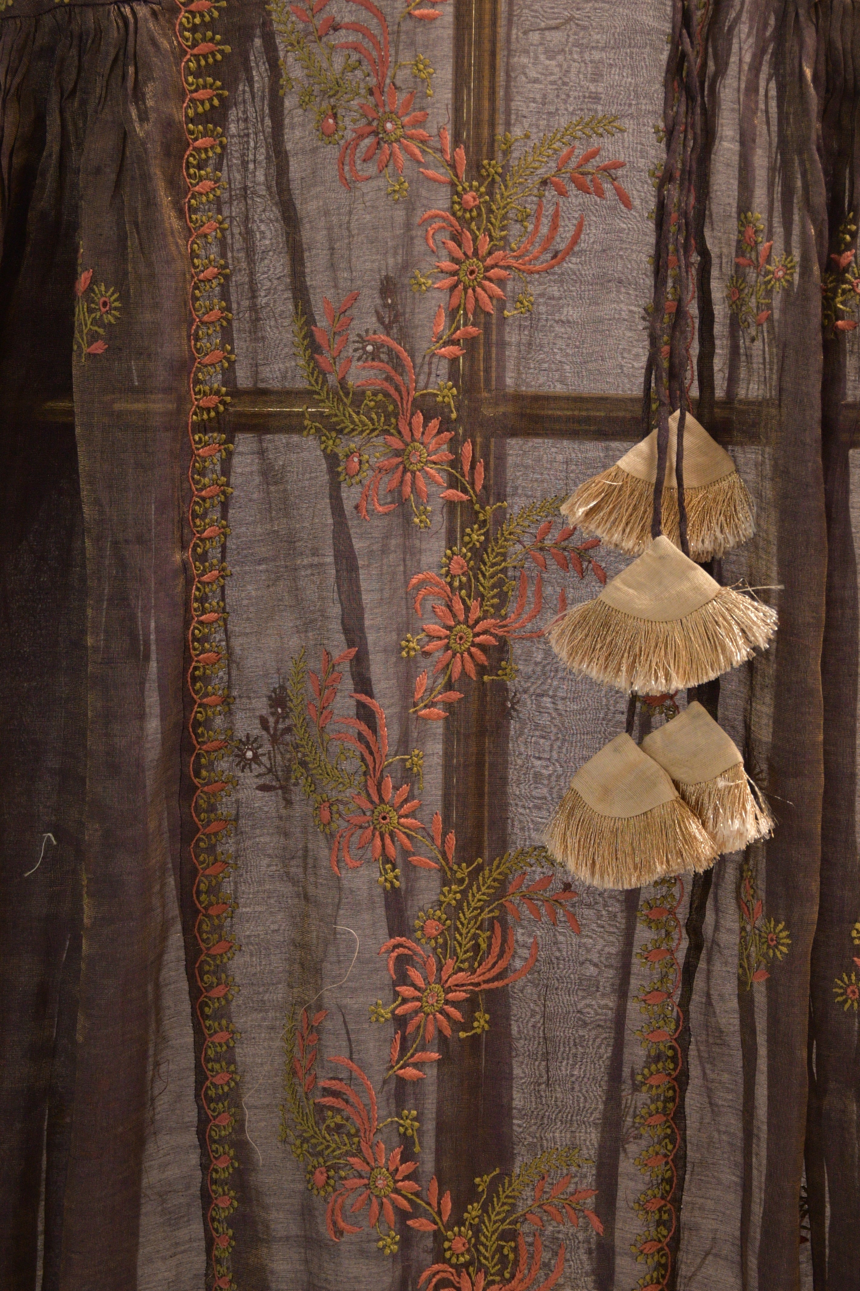 Deep Brown Tissue Chikankari Kurta Set