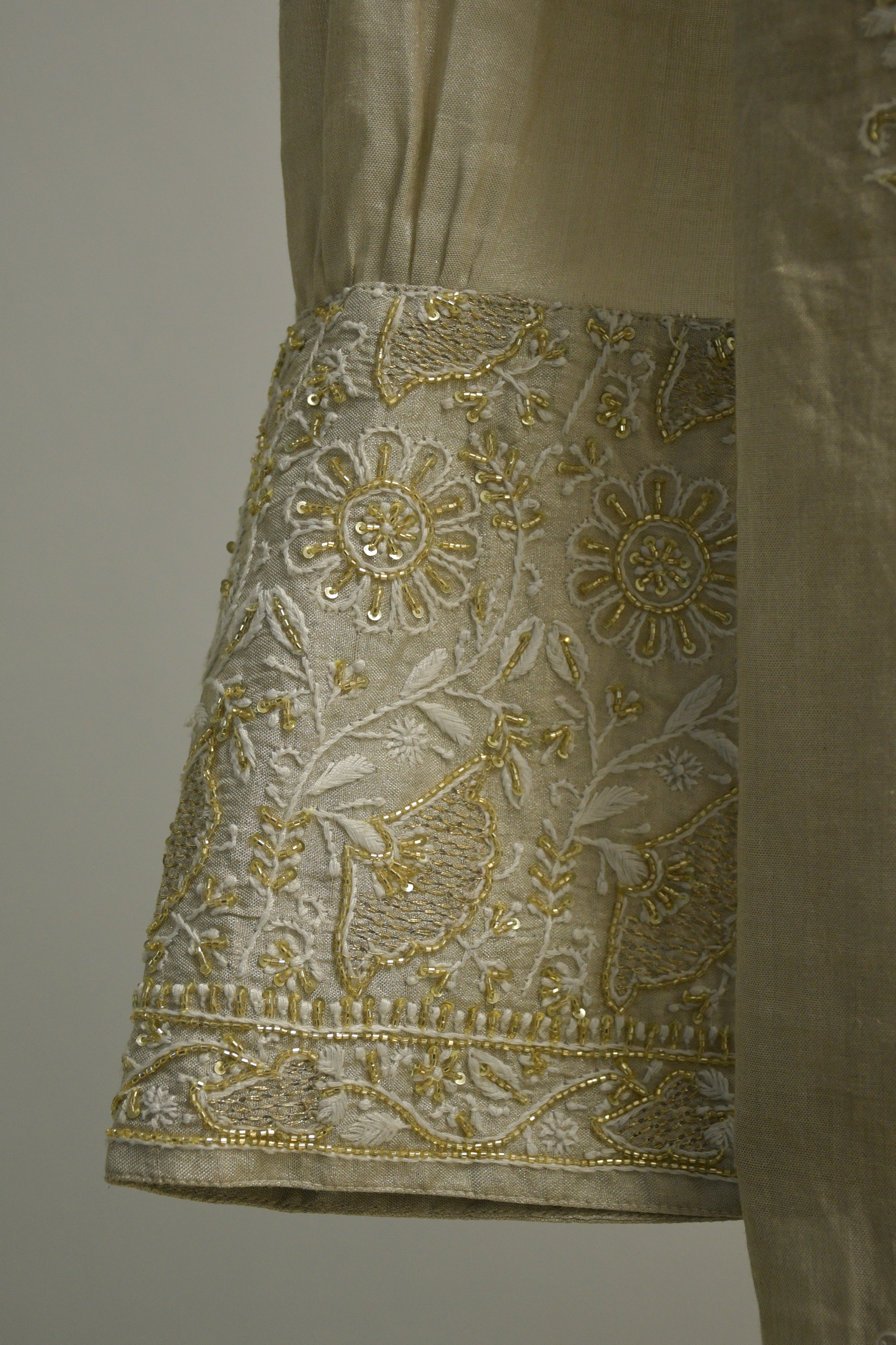 Silver Tissue Straight Kurta Set