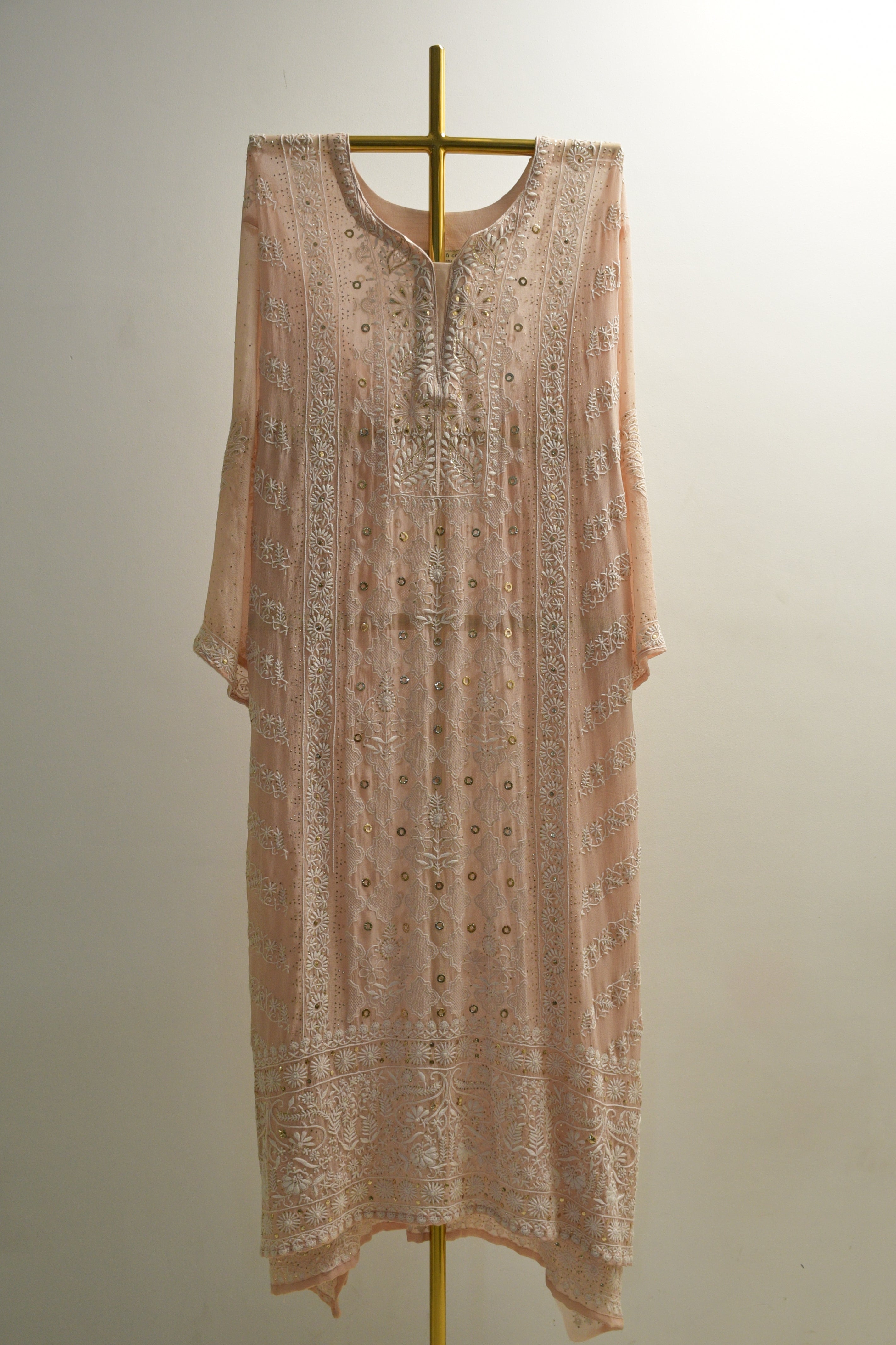 Blush Pink Pure Georgette Kurta Set