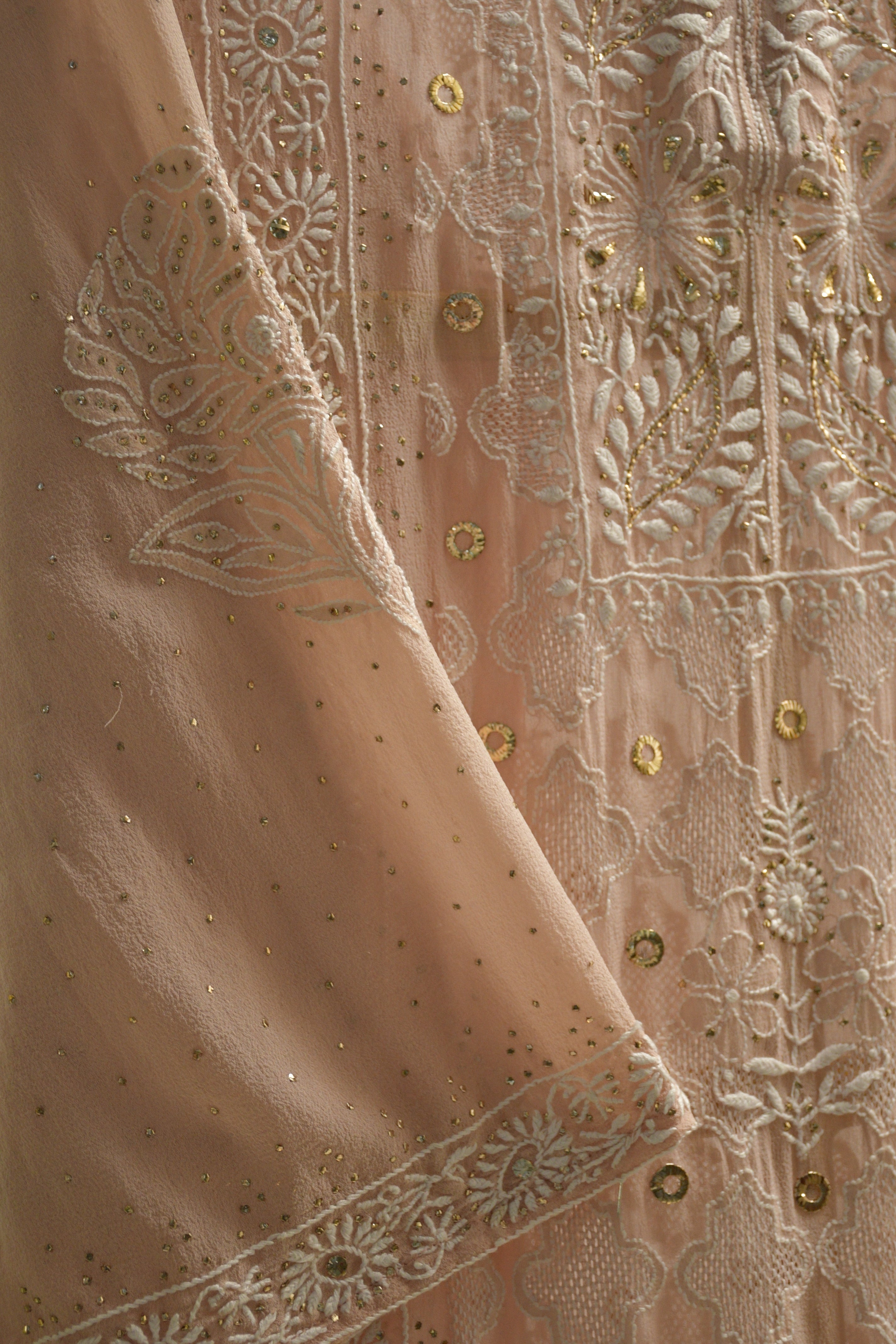 Blush Pink Pure Georgette Kurta Set