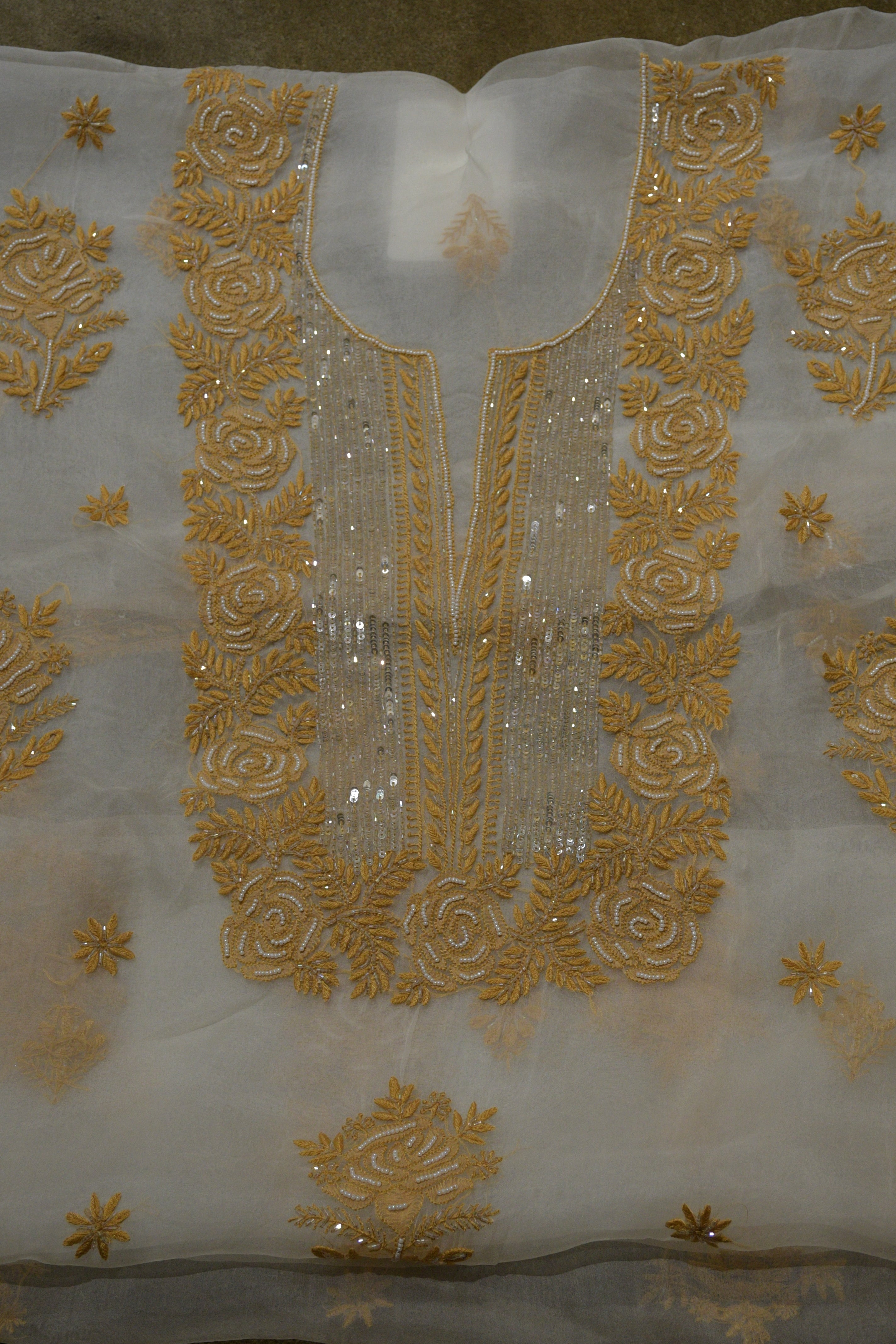 Pure Organza Kurta with Copper Embroidery