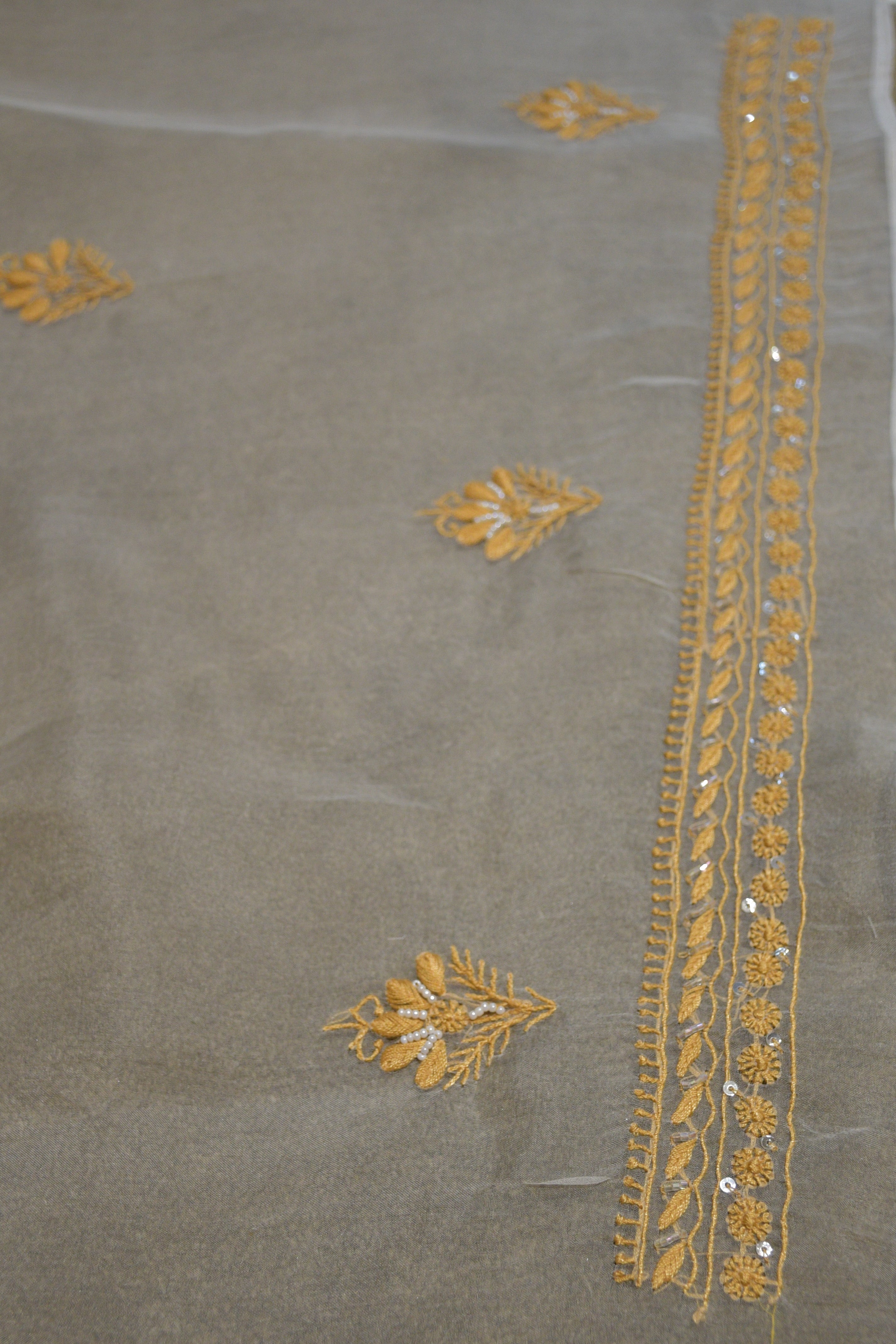 Pure Organza Kurta with Copper Embroidery
