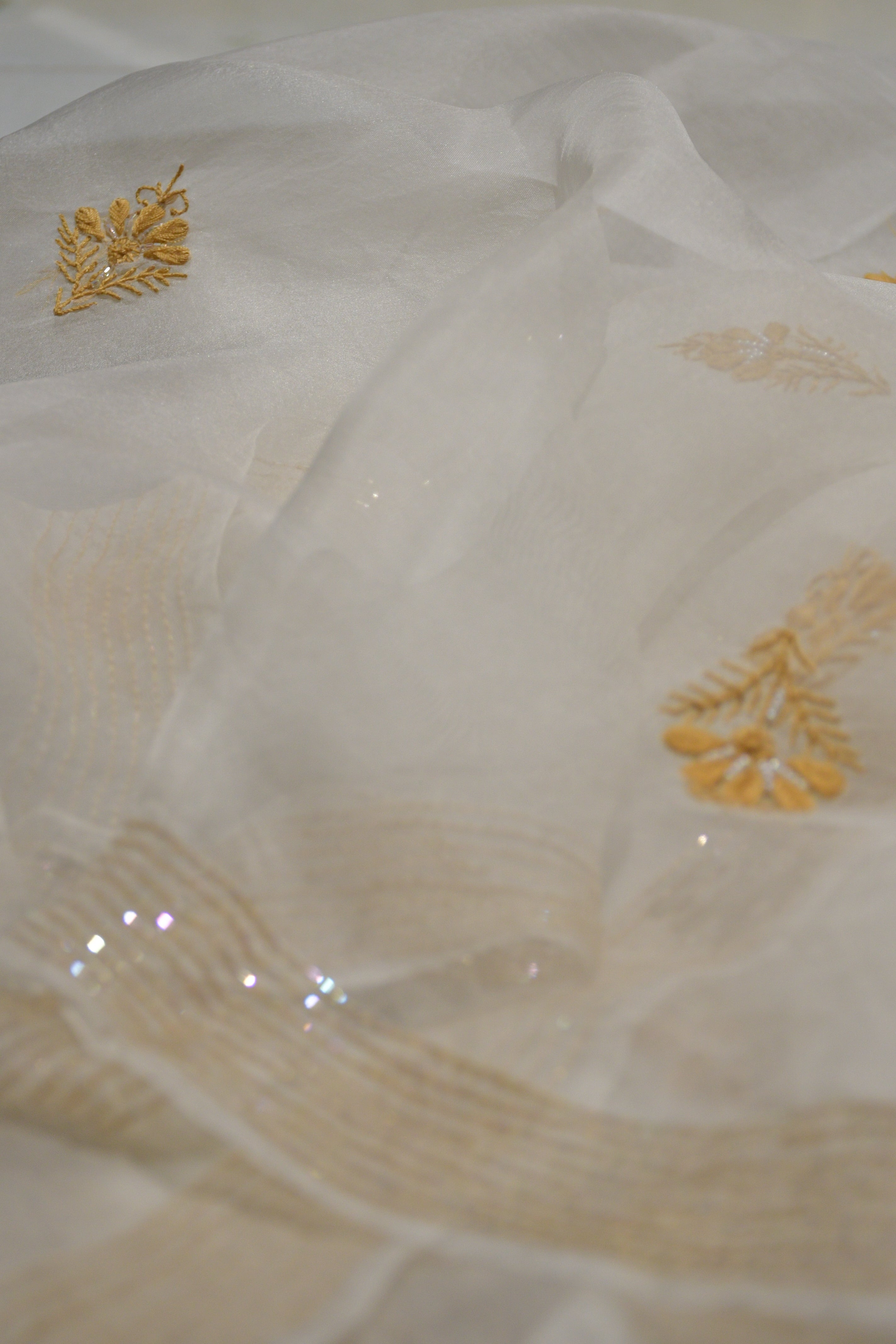 Pure Organza Kurta with Copper Embroidery