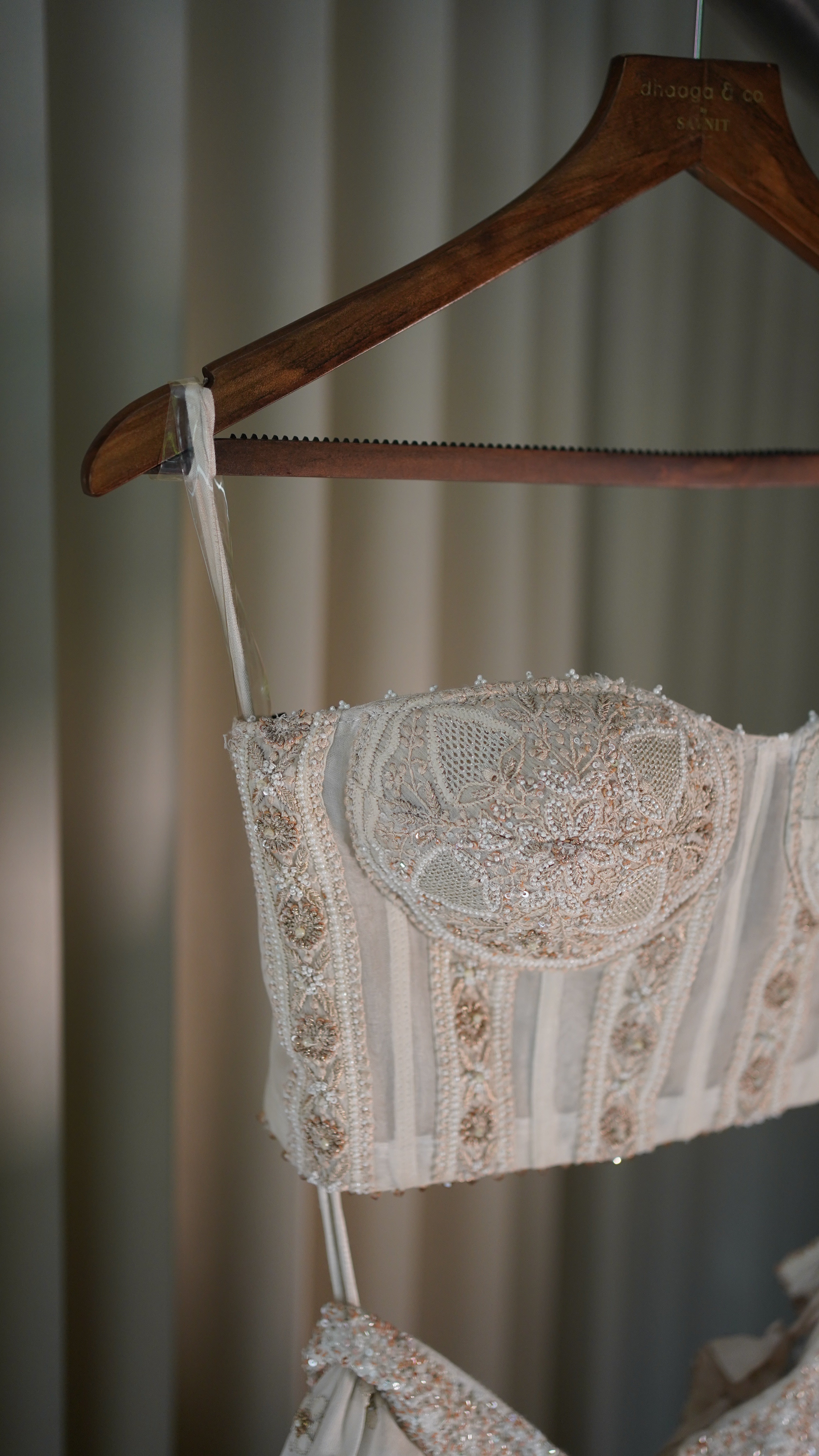 Ivory Chikankari Lehenga with corset