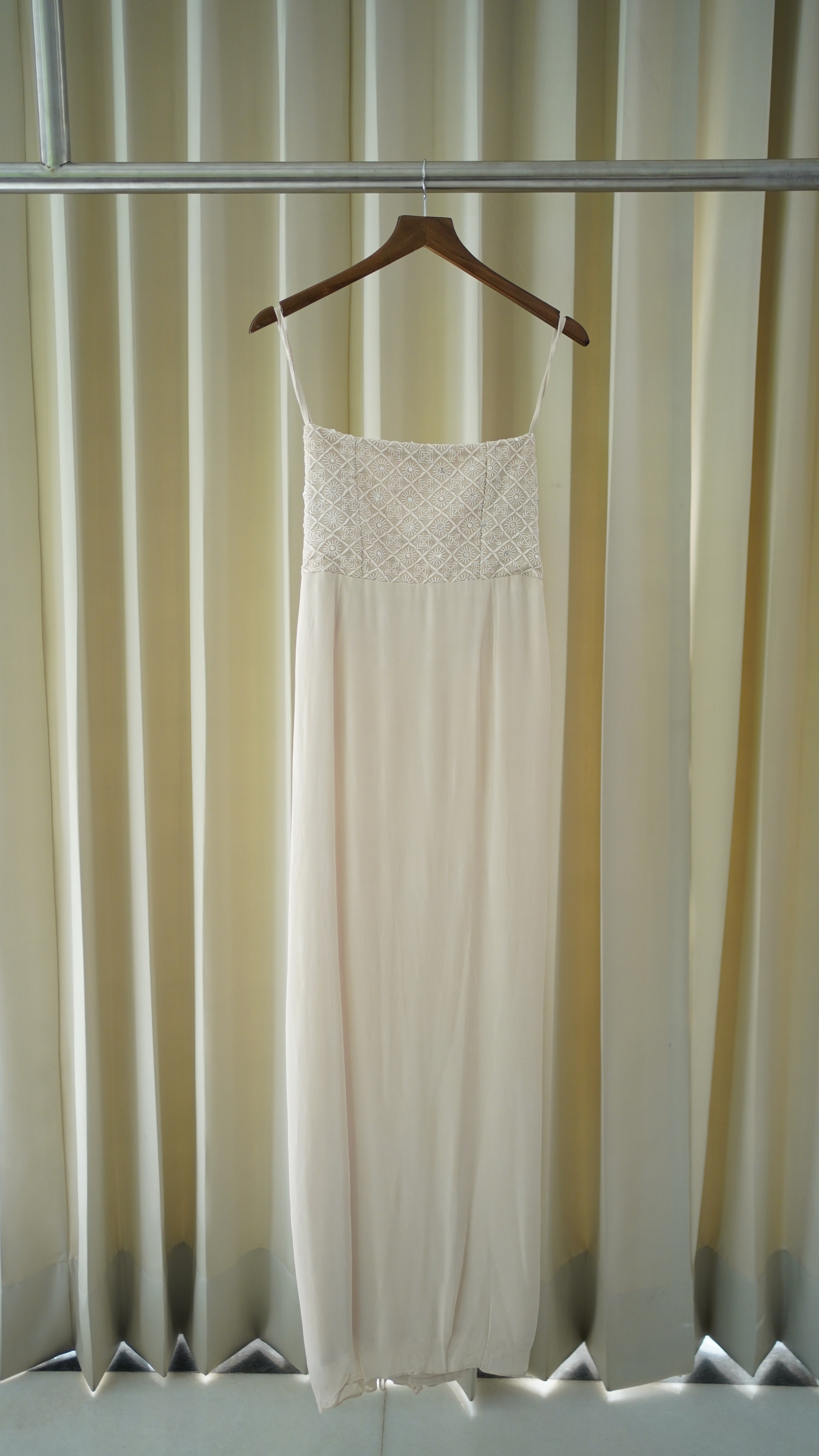 Ivory Pure Georgette Chikankari Dress