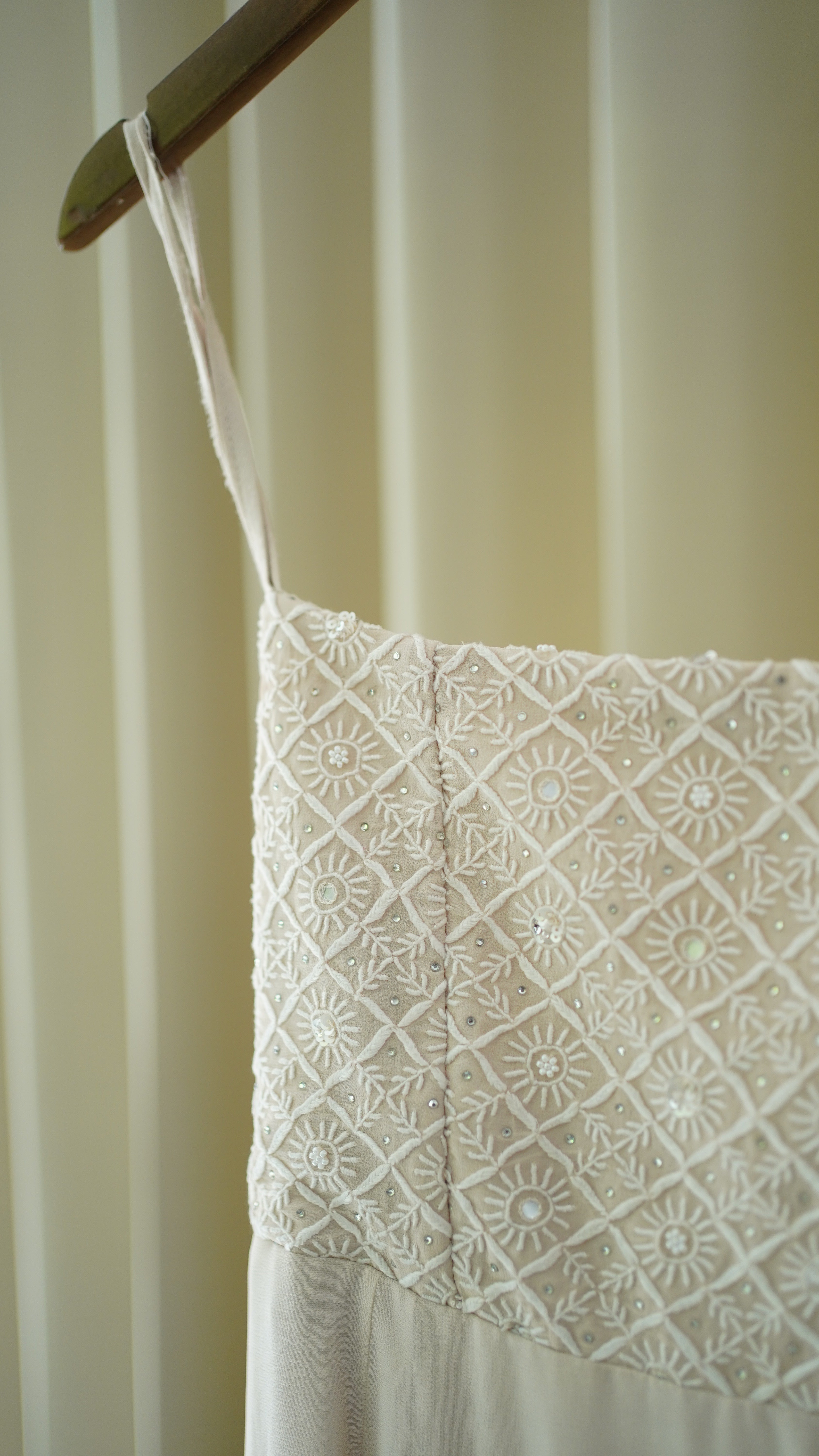 Ivory Pure Georgette Chikankari Dress