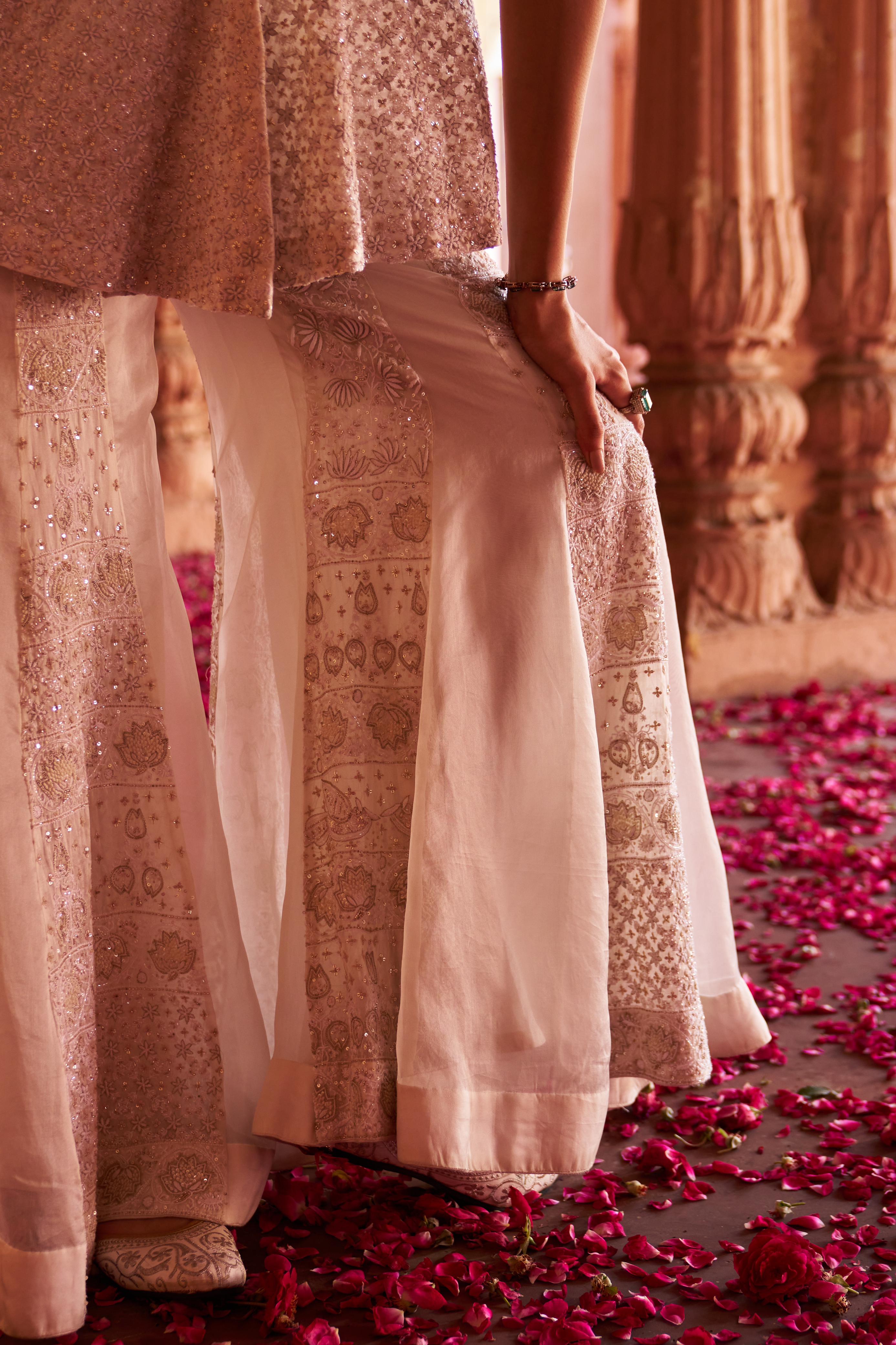Mitalee Wadhwa in Ivory Organza Chikankari Sharara Set