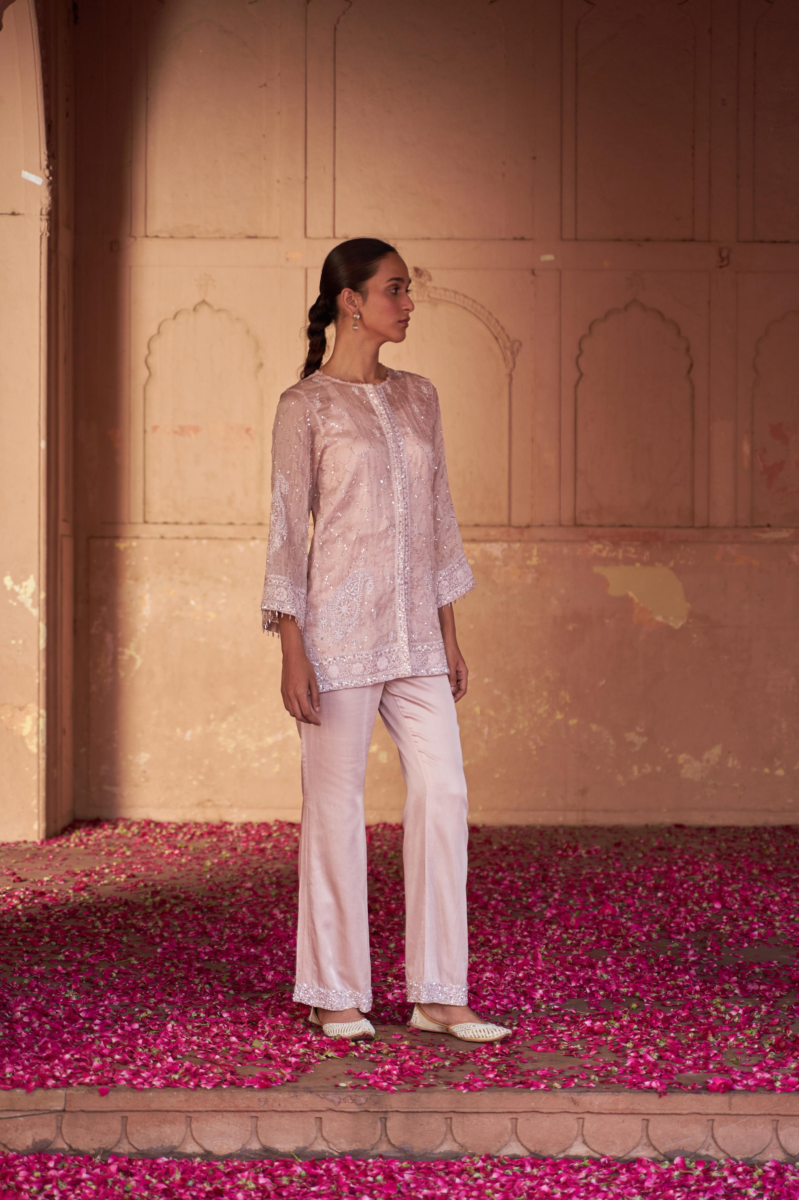 Pink Pakistani Organza Co-ord sets