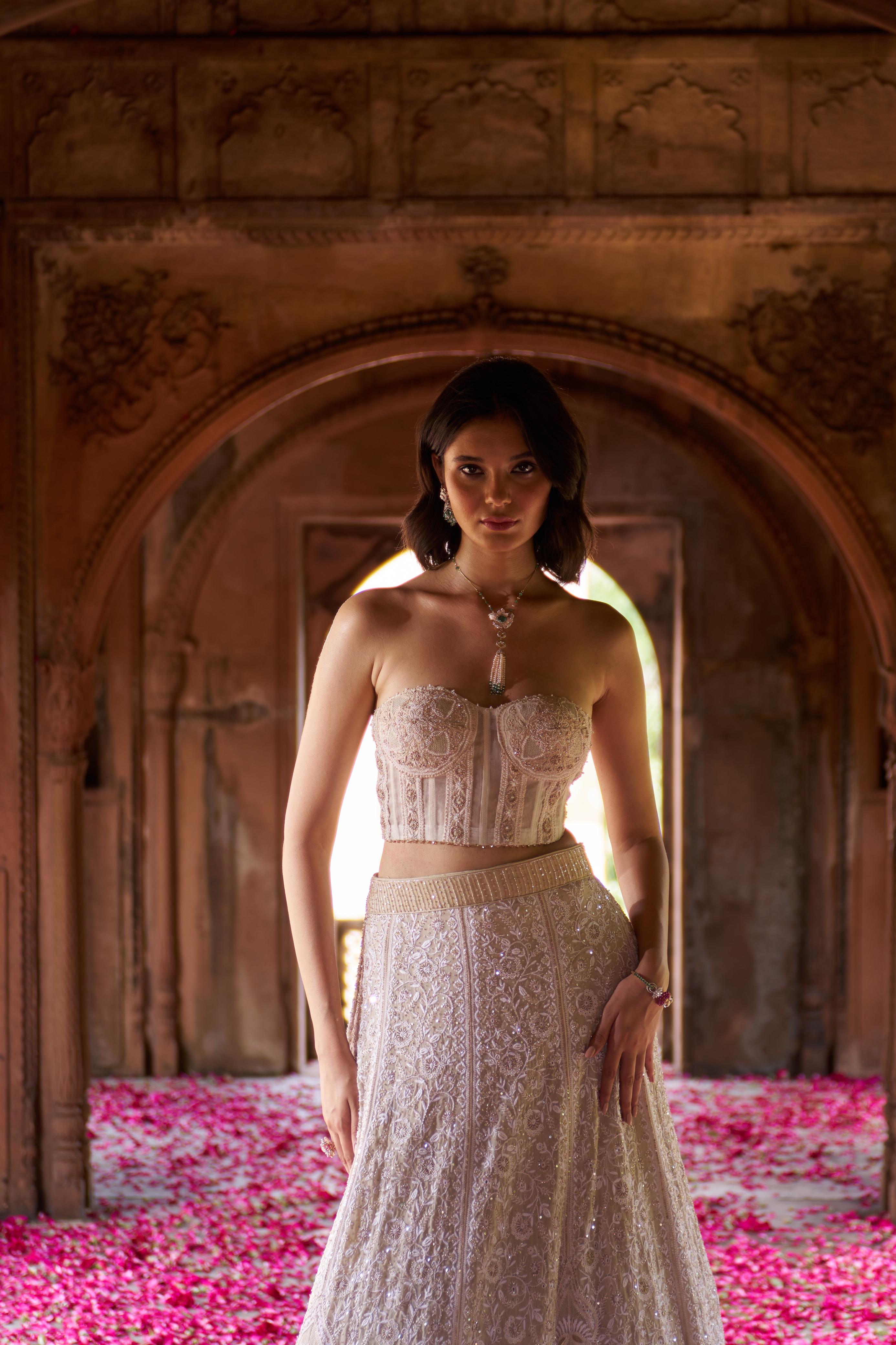 Kareena Kapoor Khan in our premium ivory and gold Chikankari Lehenga Set