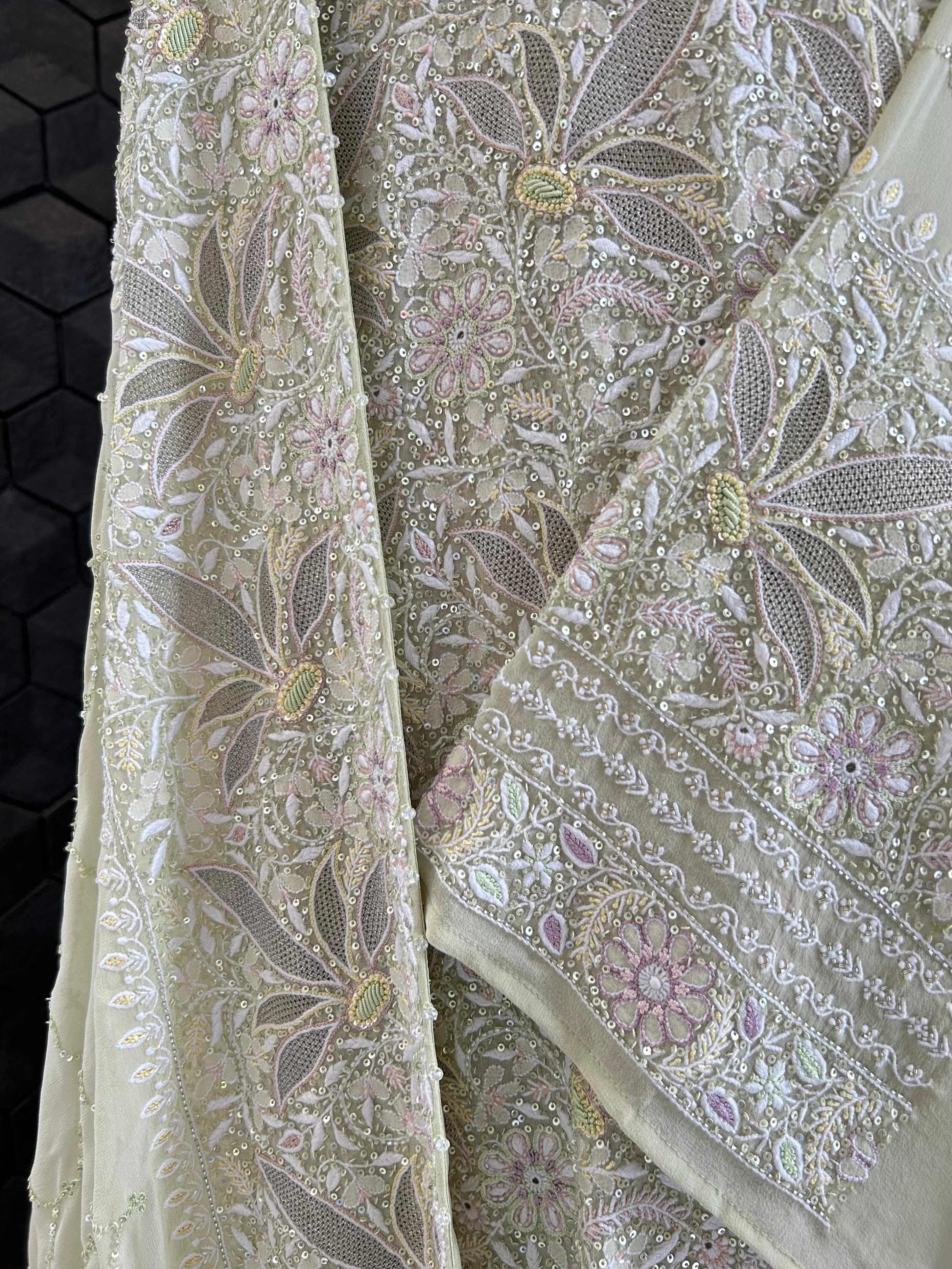 Ek-taar Chikankari green georgette Kurta Set