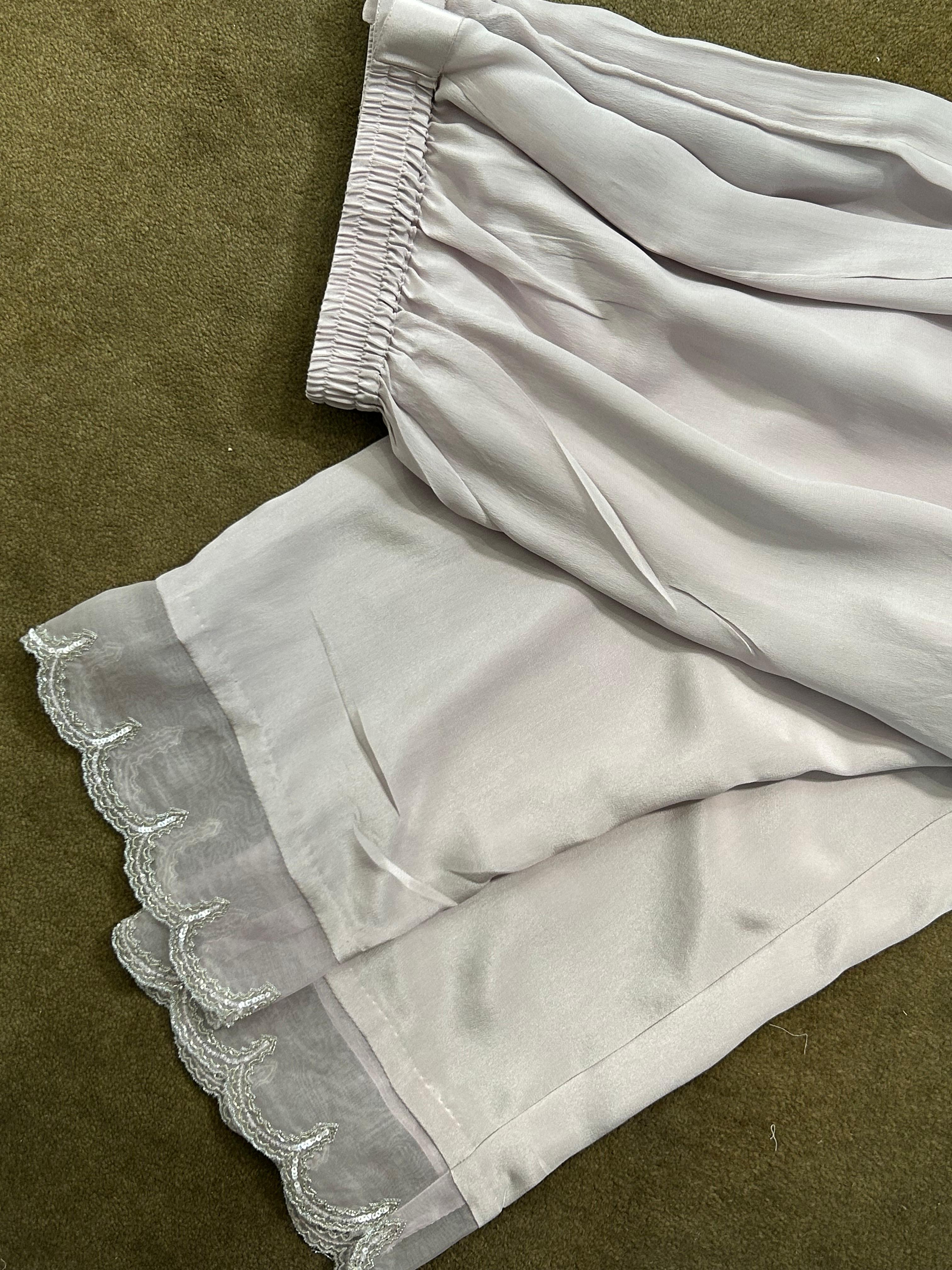 Mauve Organza Chikankari Co-ord sets