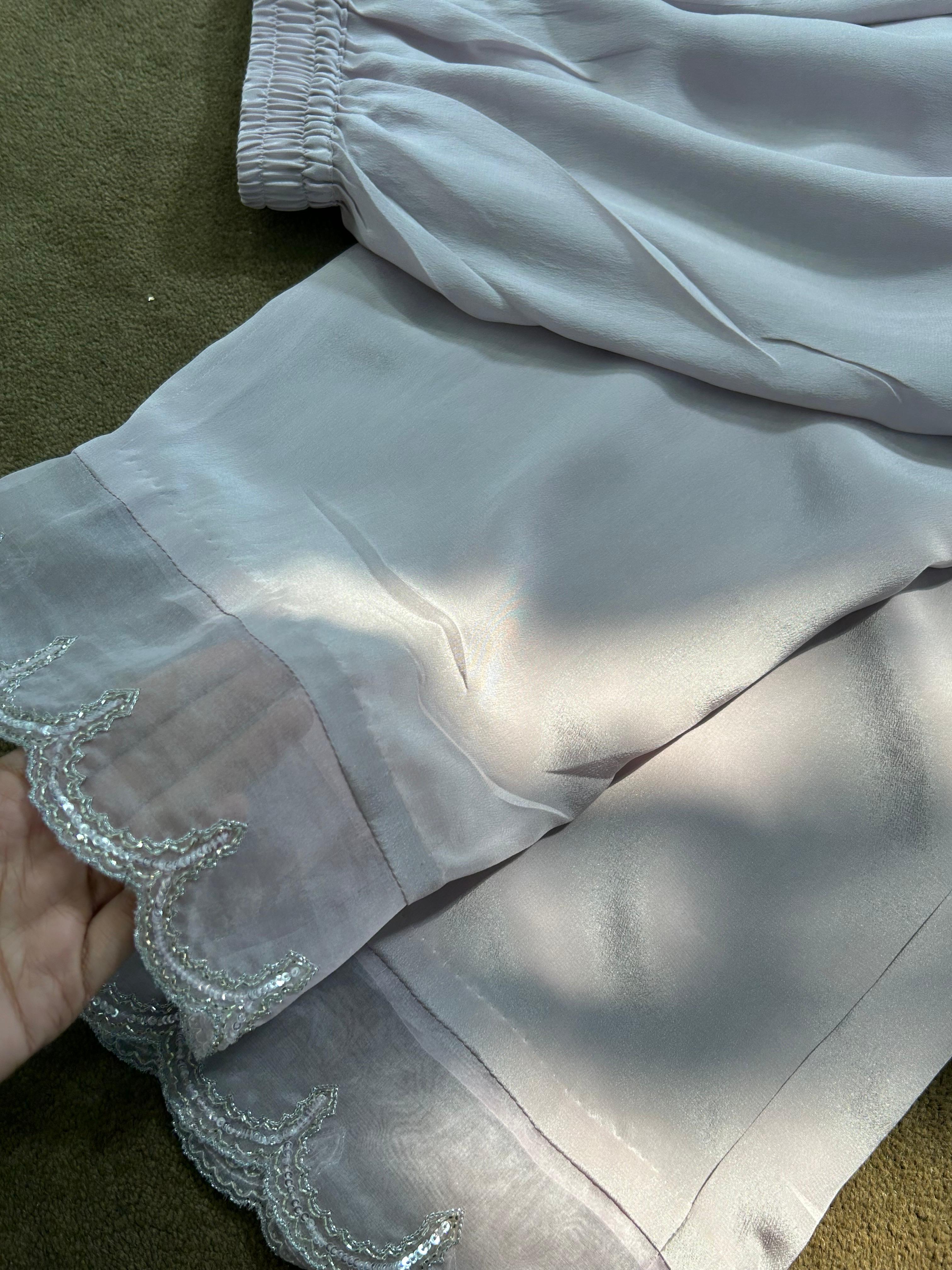 Mauve Organza Chikankari Co-ord sets