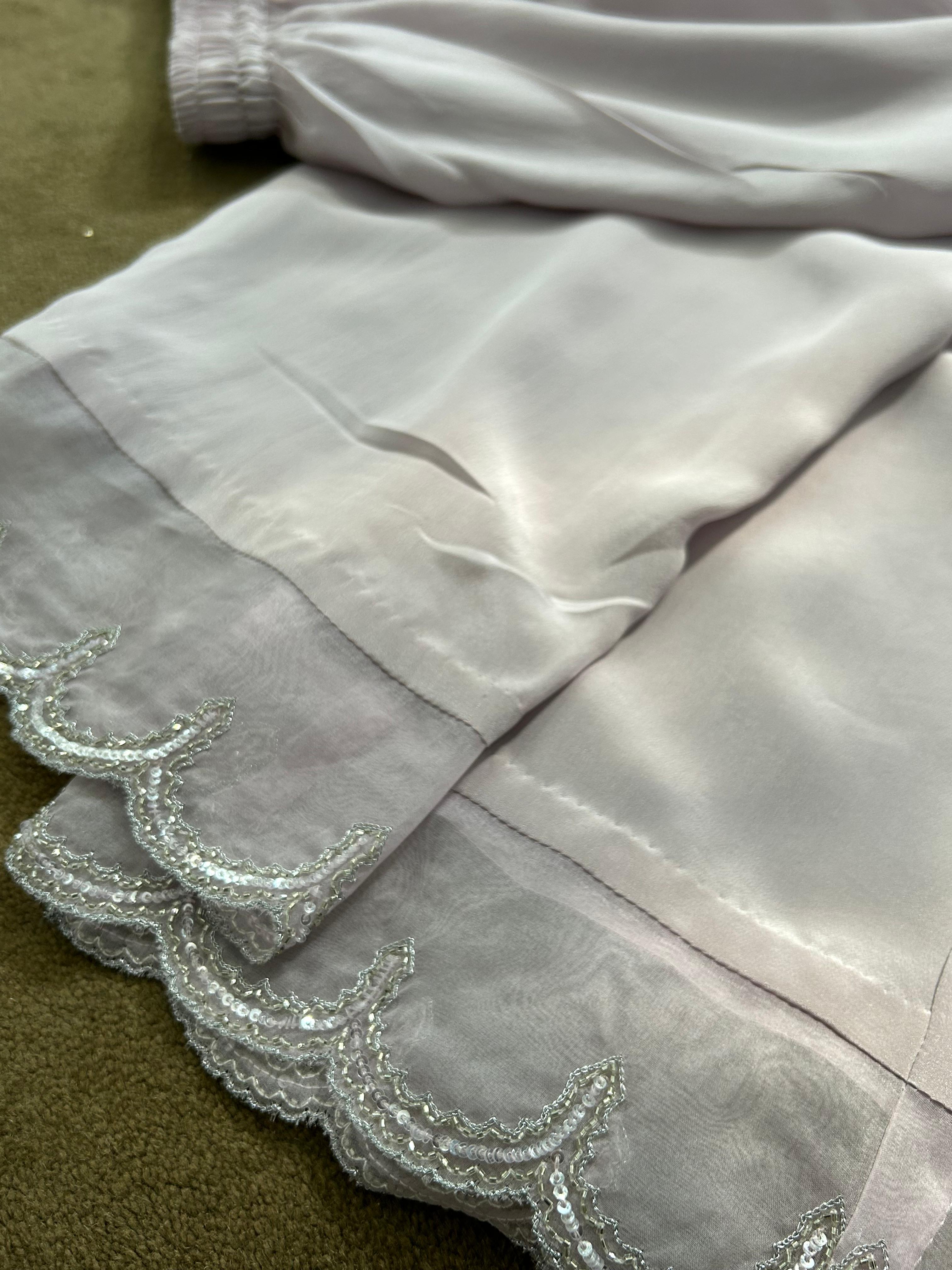 Mauve Organza Chikankari Co-ord sets