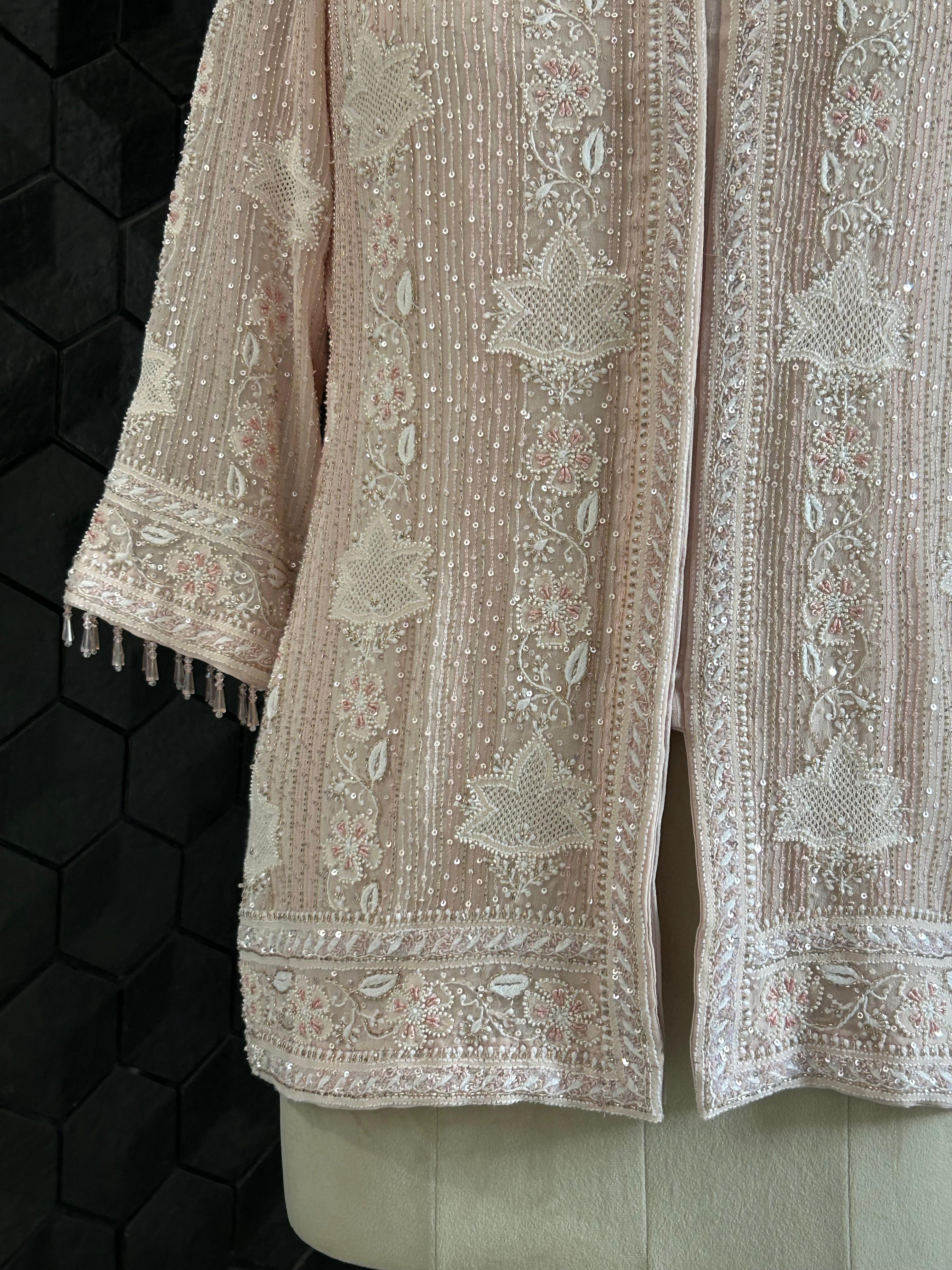 Pink Georgette Chikankari Co-ord sets