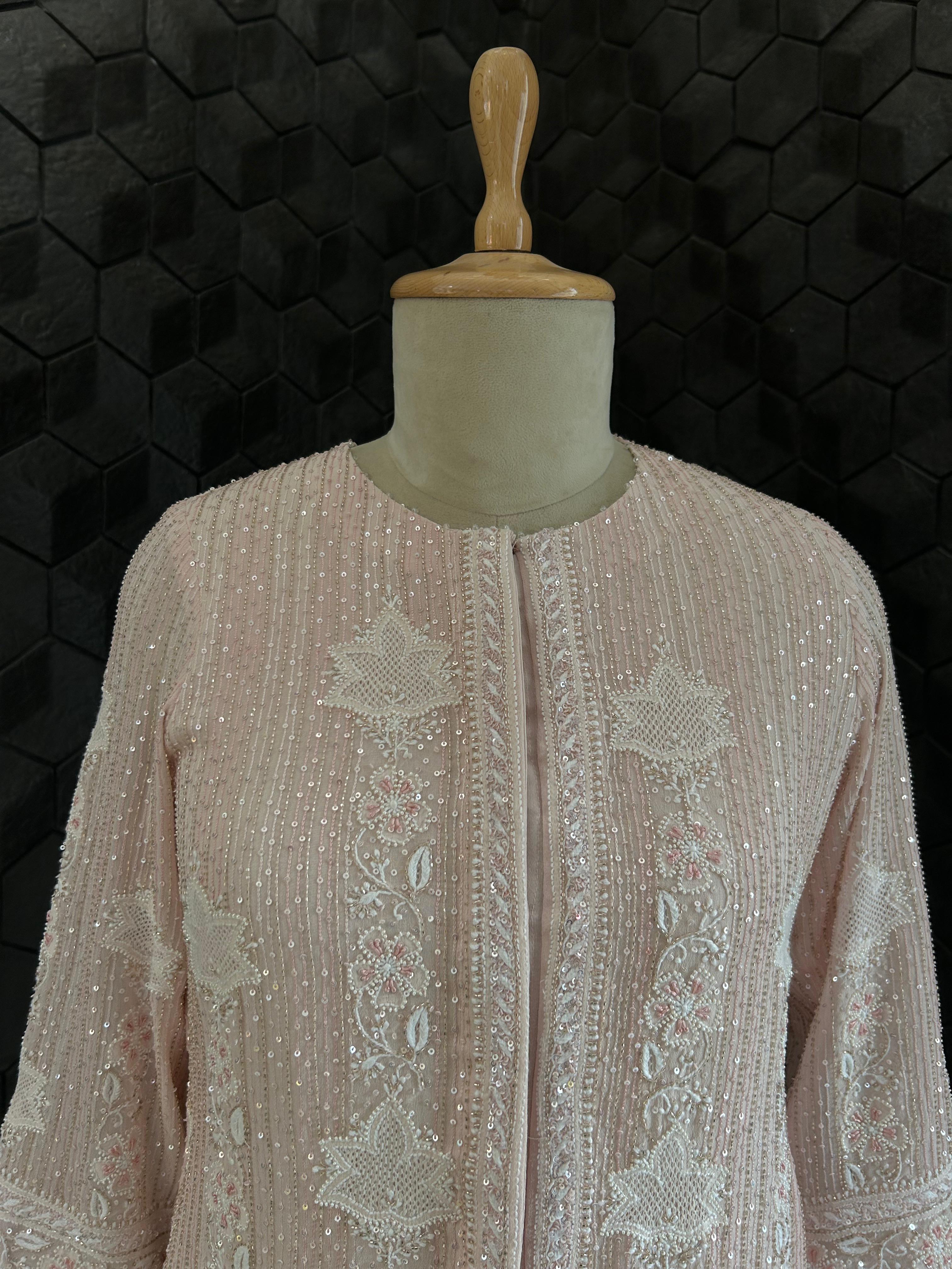 Pink Georgette Chikankari Co-ord sets