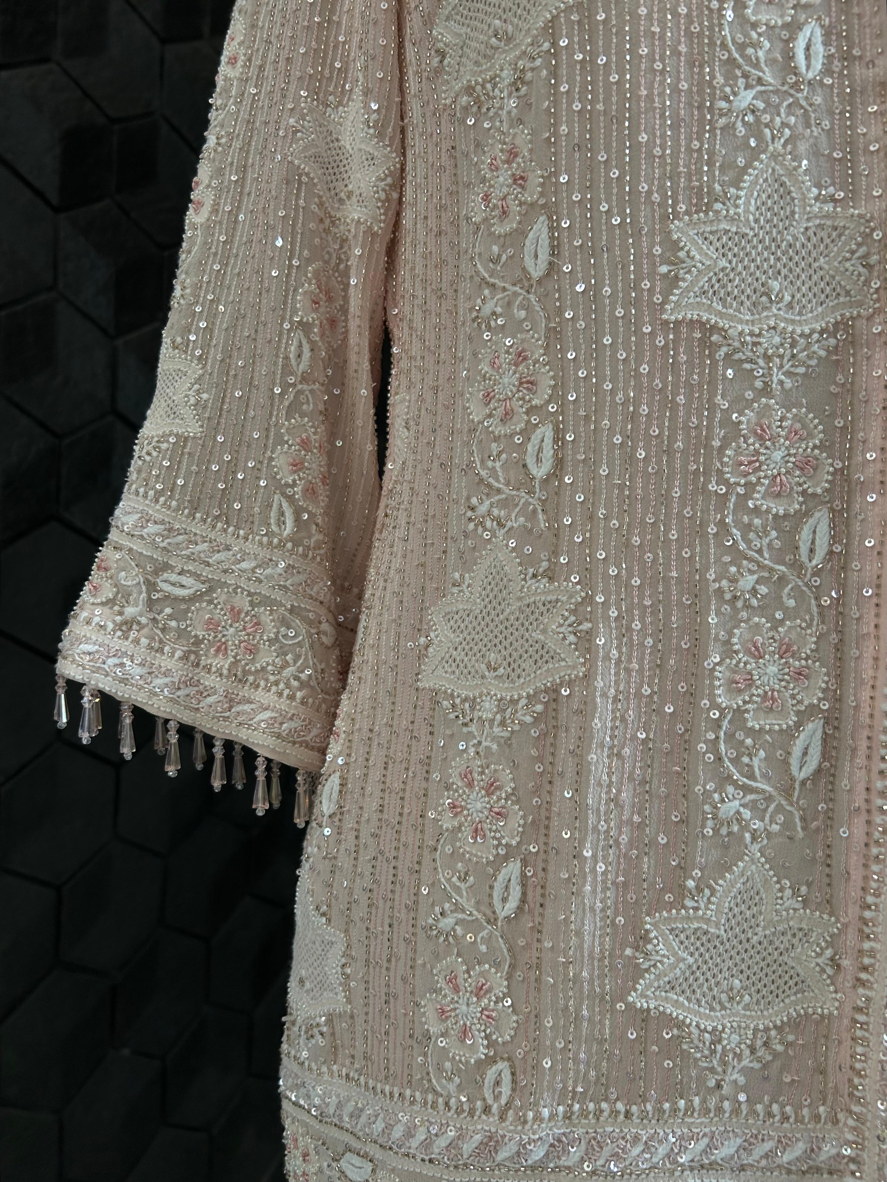 Pink Georgette Chikankari Co-ord sets