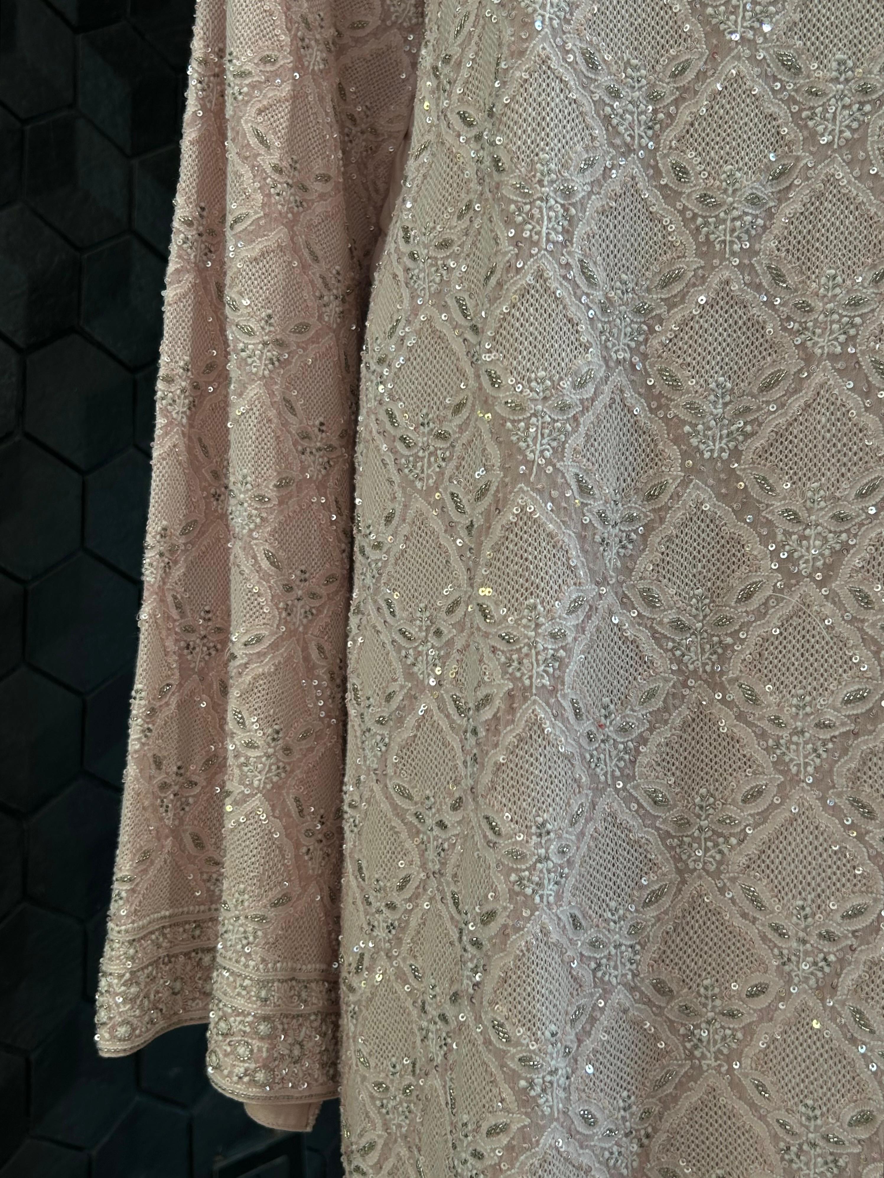 Signature Jaali booti Pink Georgette Chikankari Suit Set