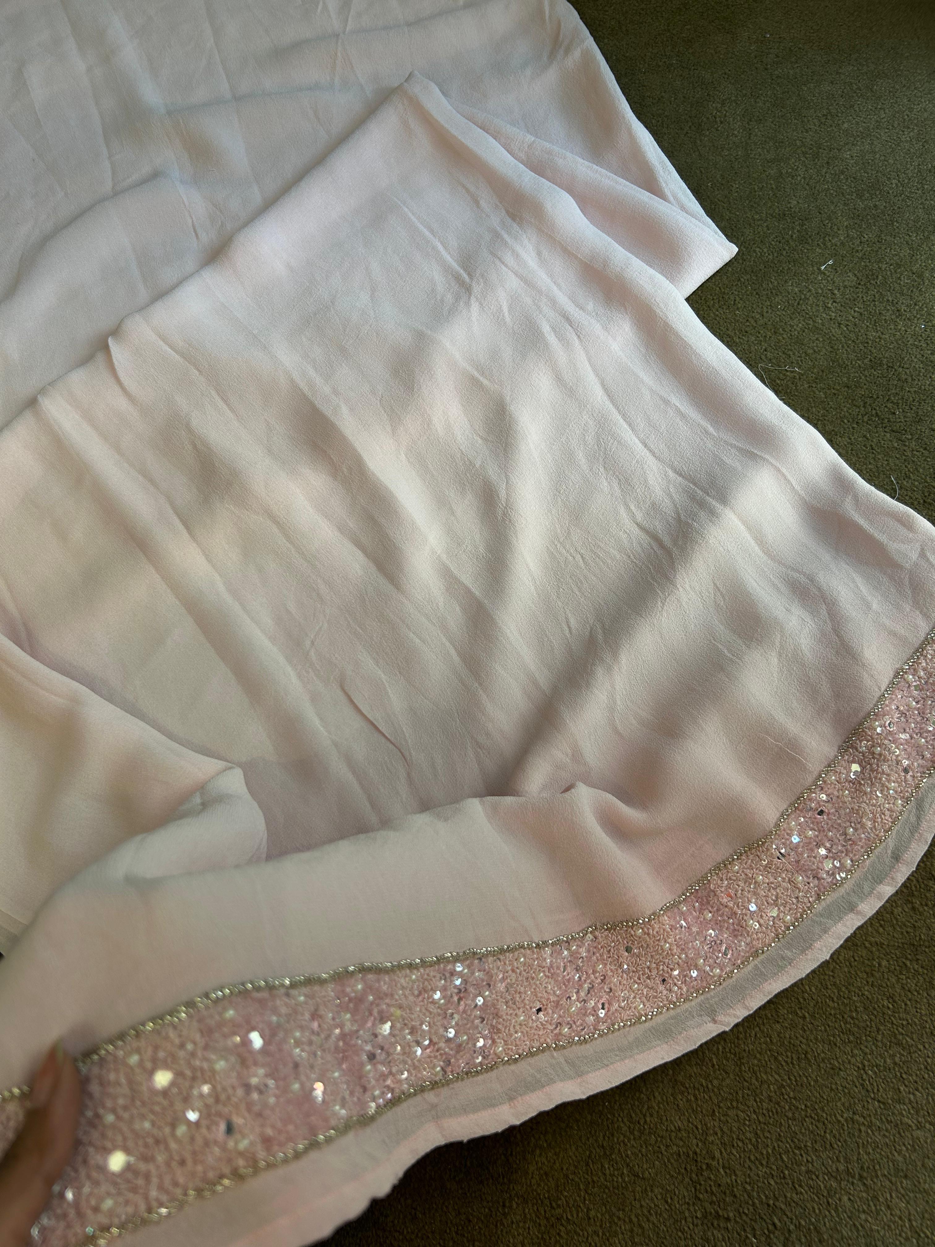 Signature Jaali booti Pink Georgette Chikankari Suit Set