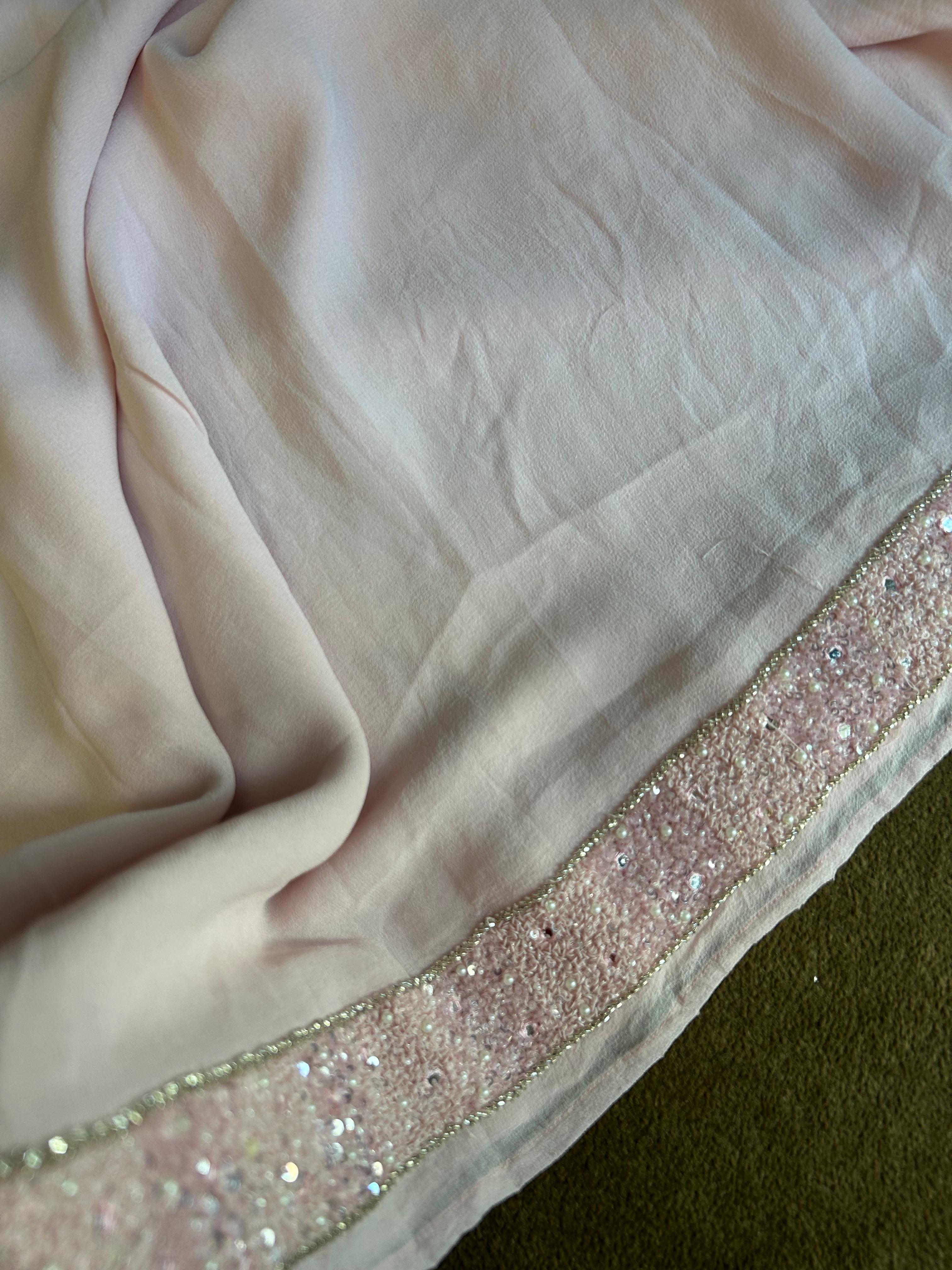 Signature Jaali booti Pink Georgette Chikankari Suit Set