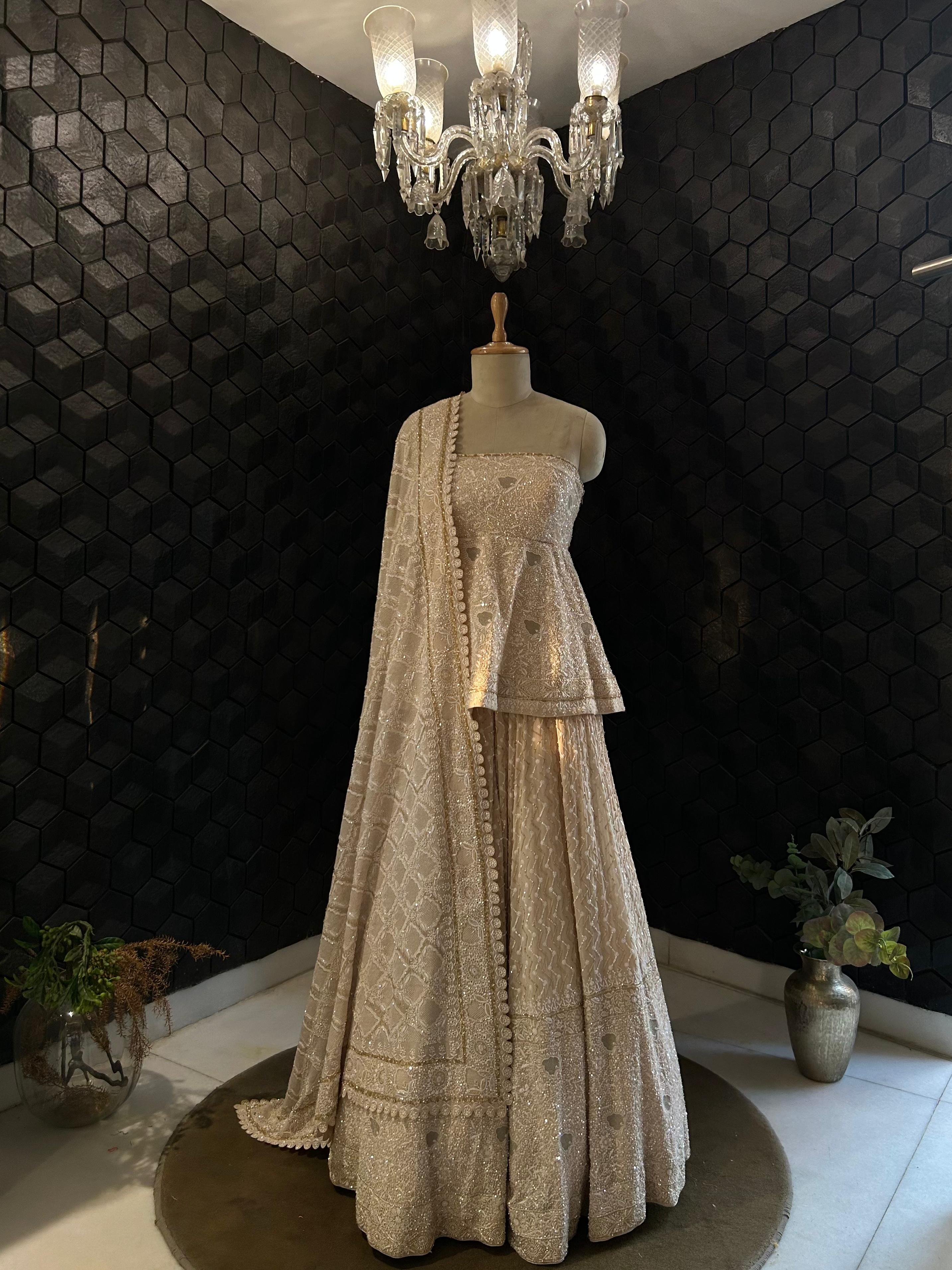 Ivory Off-Shoulder Chikankari Sharara Set