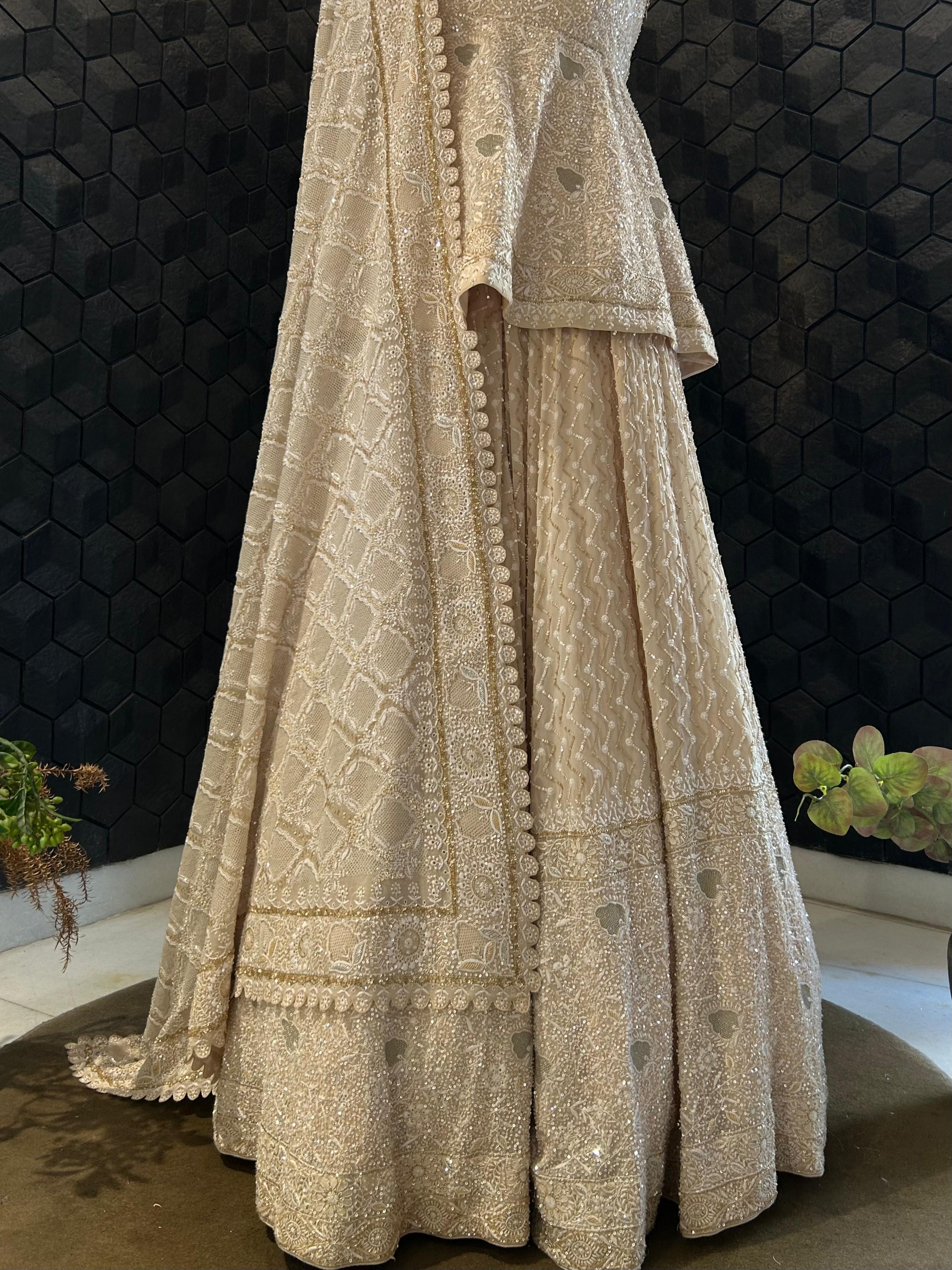 Ivory Off-Shoulder Chikankari Sharara Set
