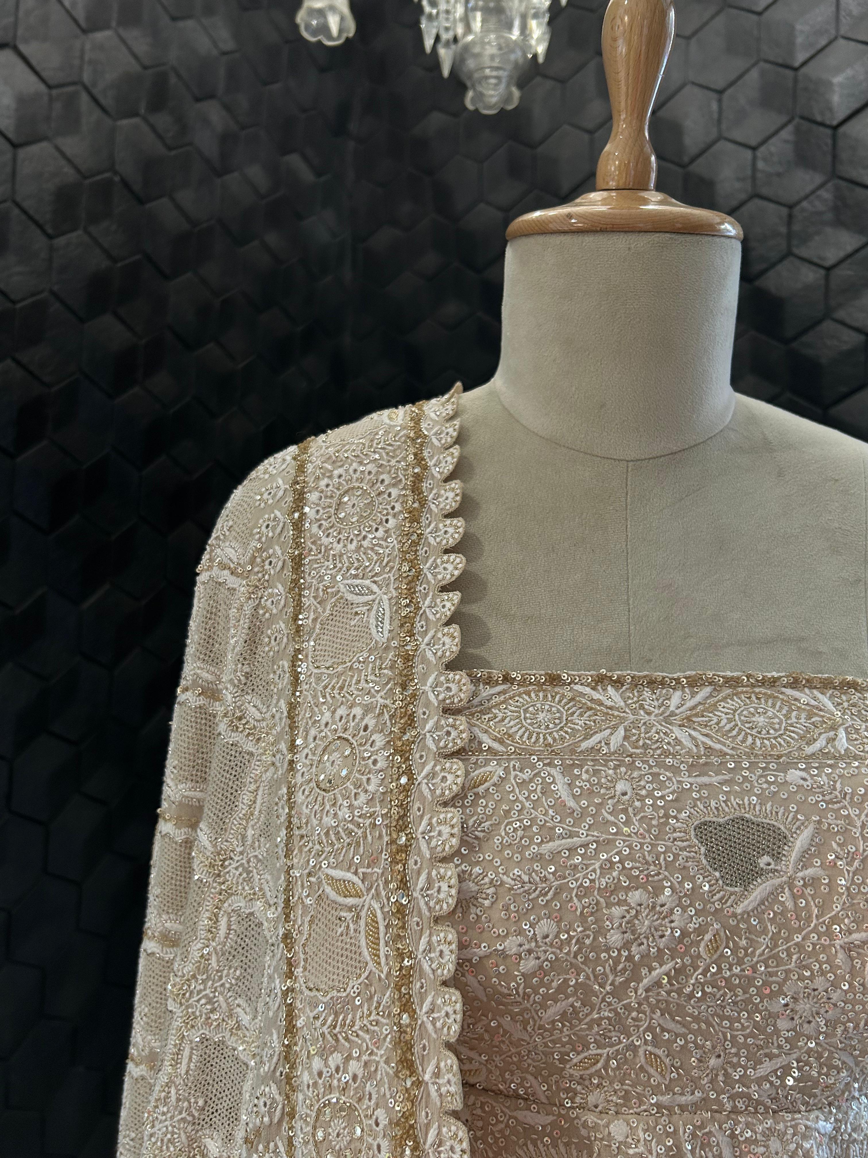 Ivory Off-Shoulder Chikankari Sharara Set